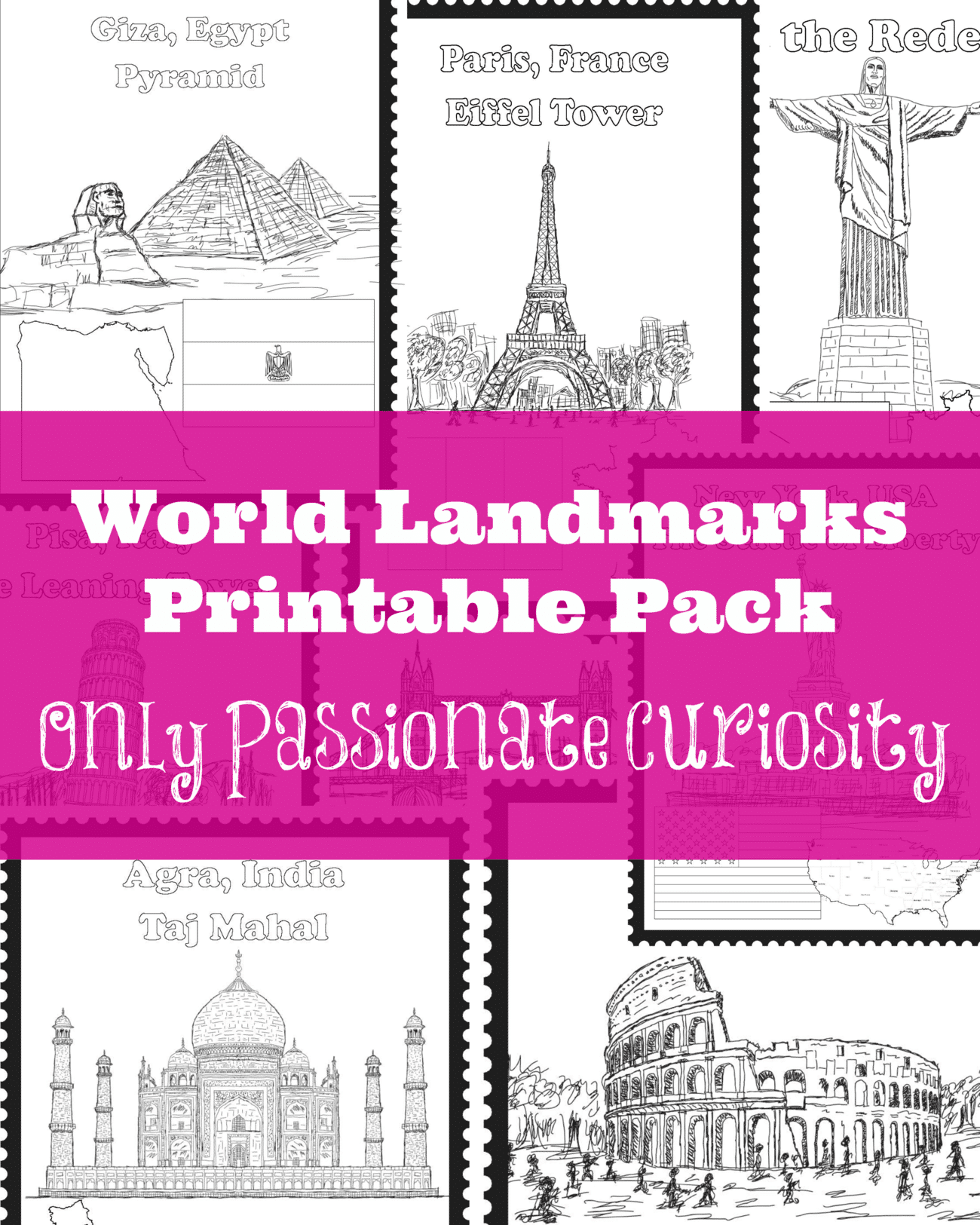 World Landmarks Printable Pack Only Passionate Curiosity