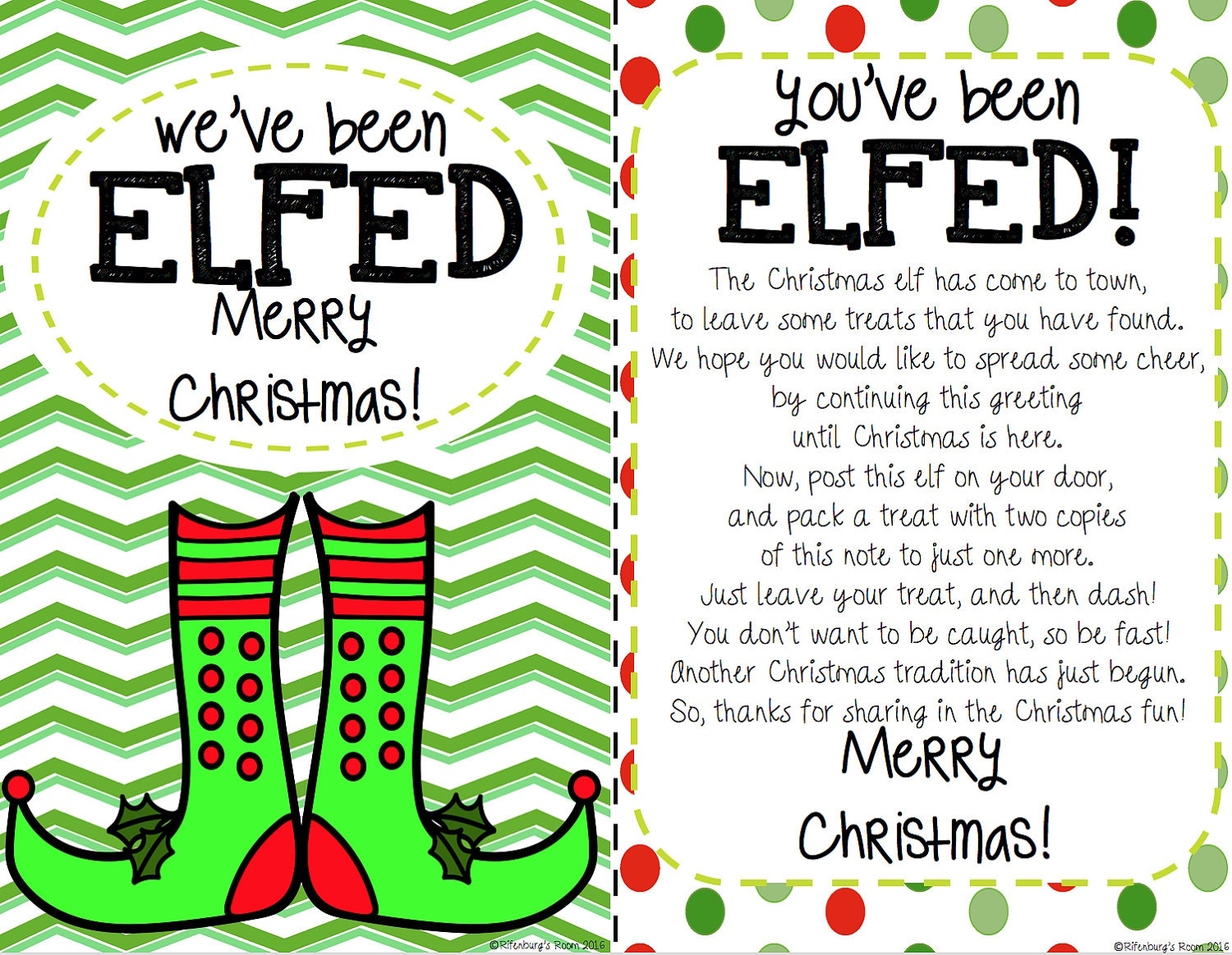 You ve Been Elfed Sign Elf Printable Elfed Sign Elfed Printable Holiday Printables Etsy