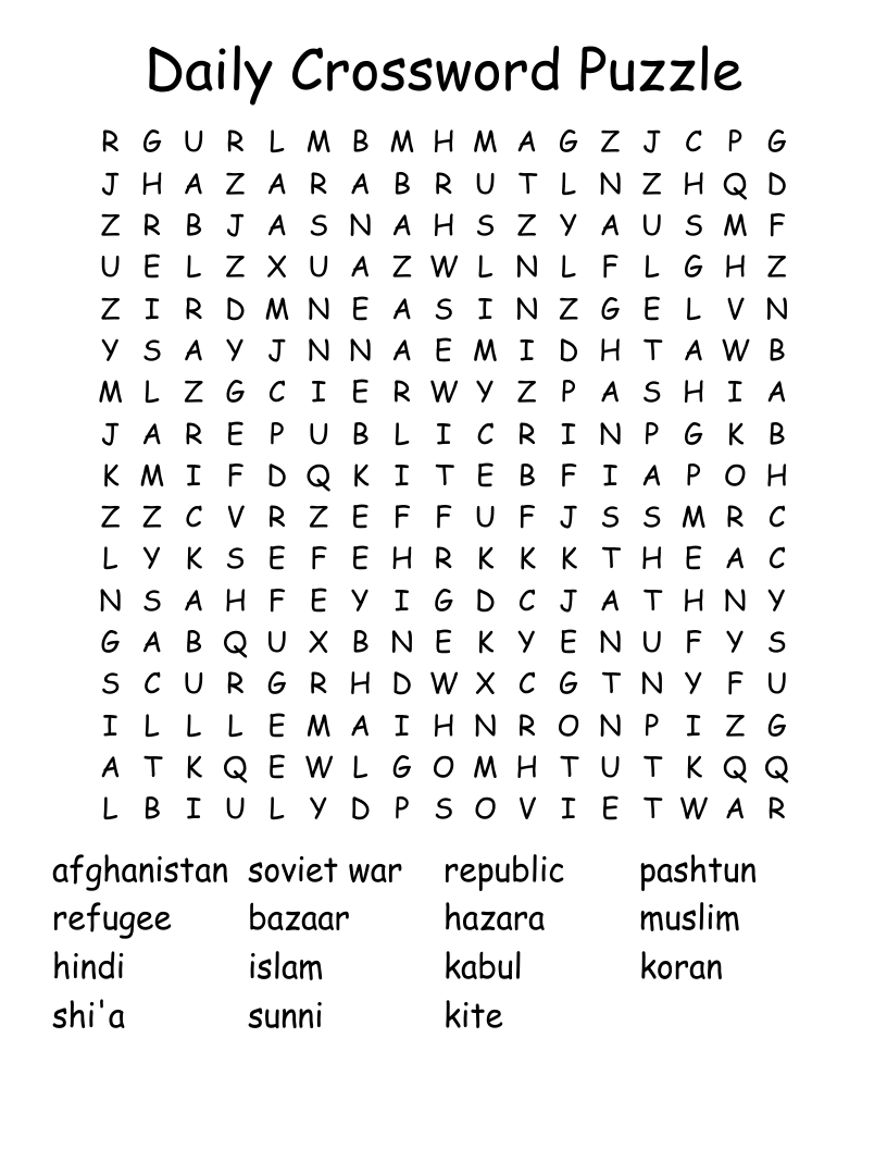 Free Printable Daily Crosswords