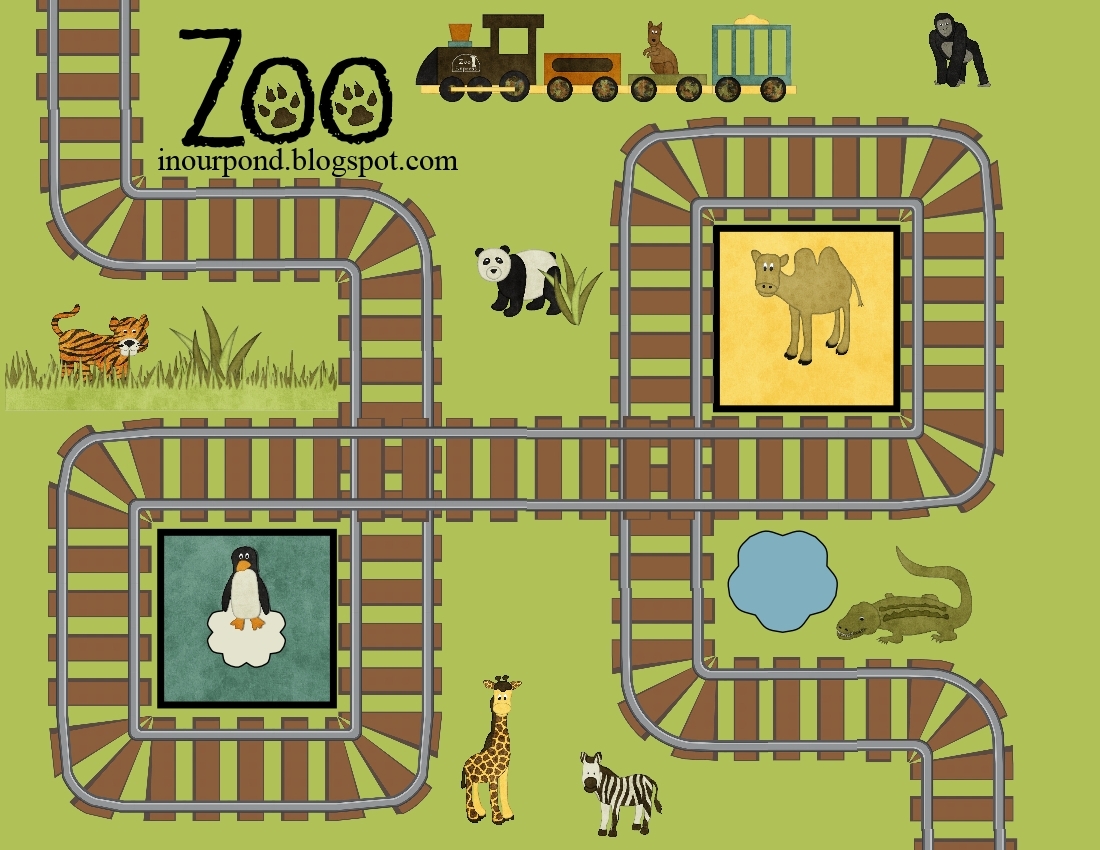 Zoo Train Printable Play Mat
