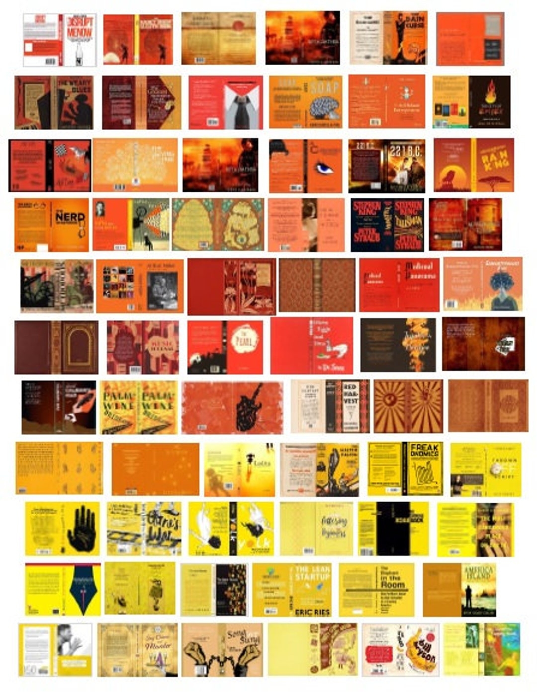 1 6 SCALE Brown Orange Yellow Printable Miniature Book Covers 65 Covers In PDF Etsy