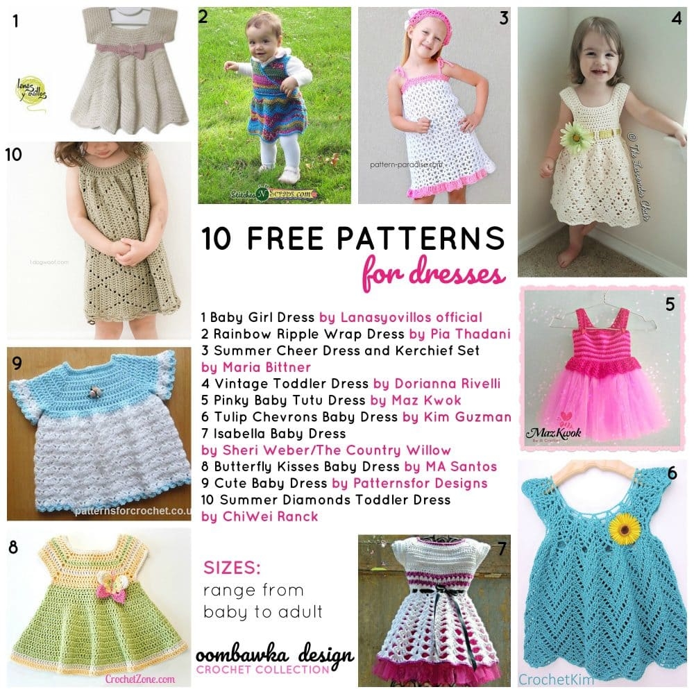 10 Free Patterns For Crochet Dresses