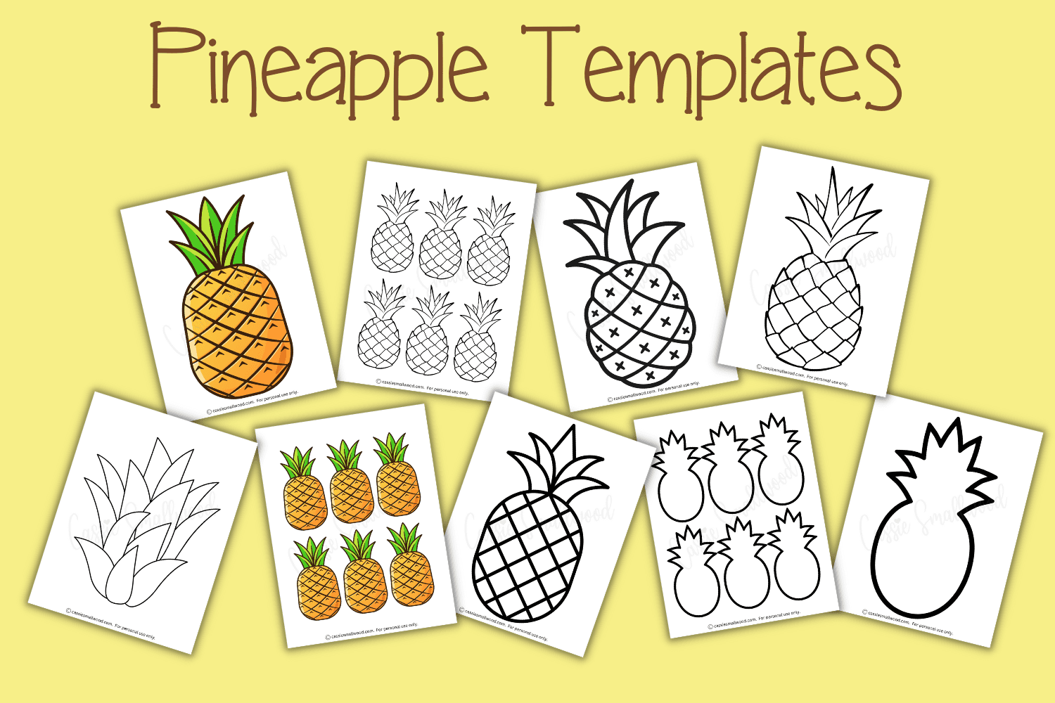 12 Cute Pineapple Templates Free Printable Cassie Smallwood