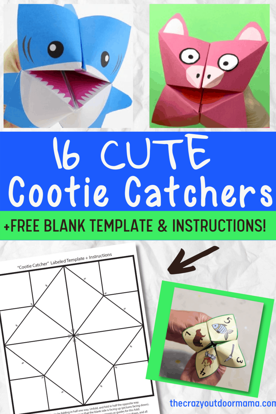 16 Printable Cootie Catchers For Kids Free Blank Template Folding Instructions 