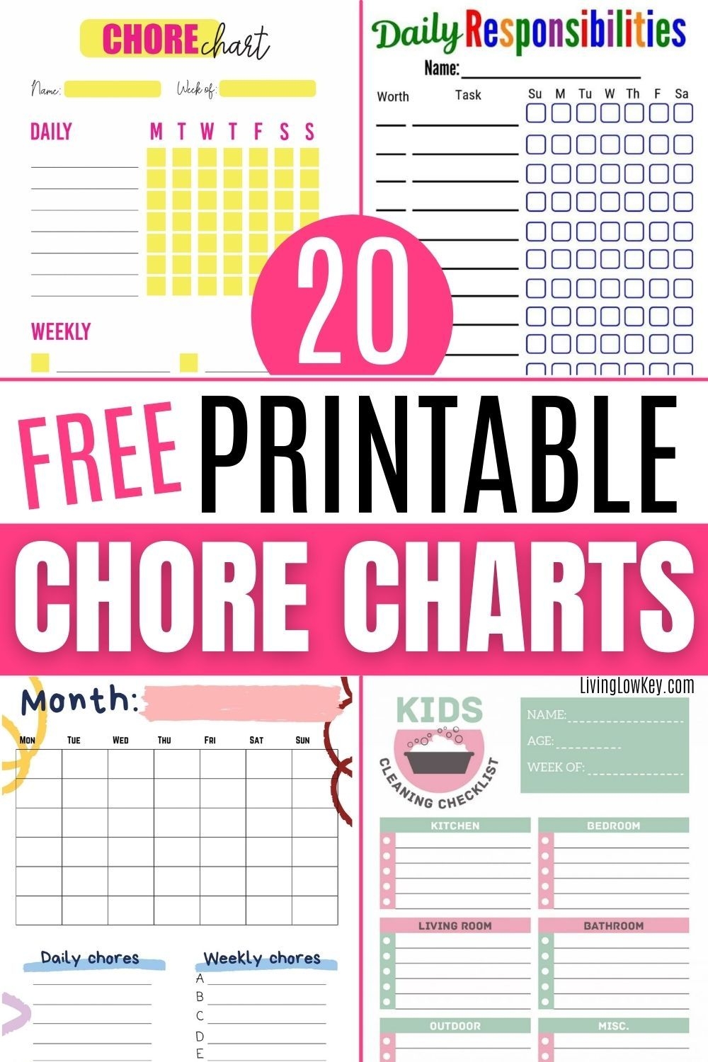 20 Best Free Printable Chore Charts For Kids
