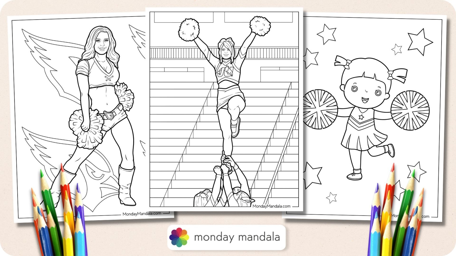20 Cheerleading Coloring Pages Free PDF Printables 
