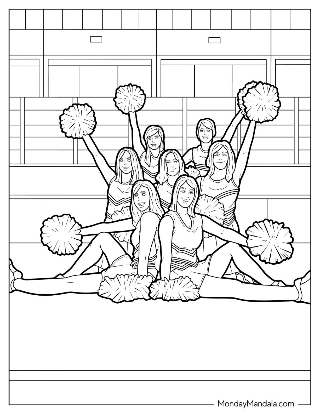20 Cheerleading Coloring Pages Free PDF Printables 