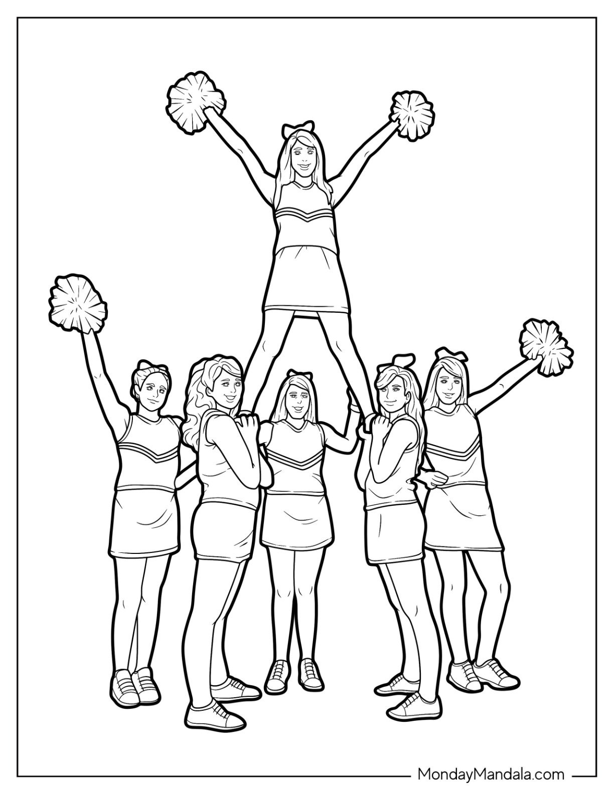 20 Cheerleading Coloring Pages Free PDF Printables 