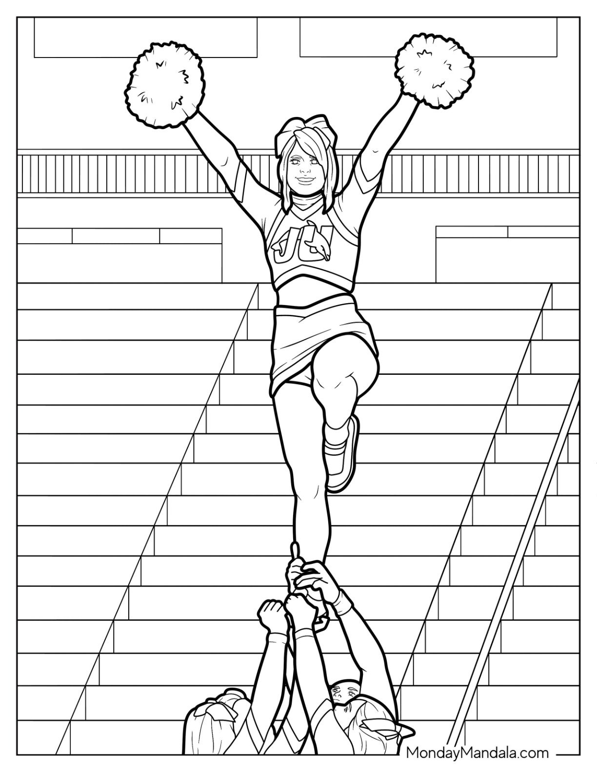 20 Cheerleading Coloring Pages Free PDF Printables 