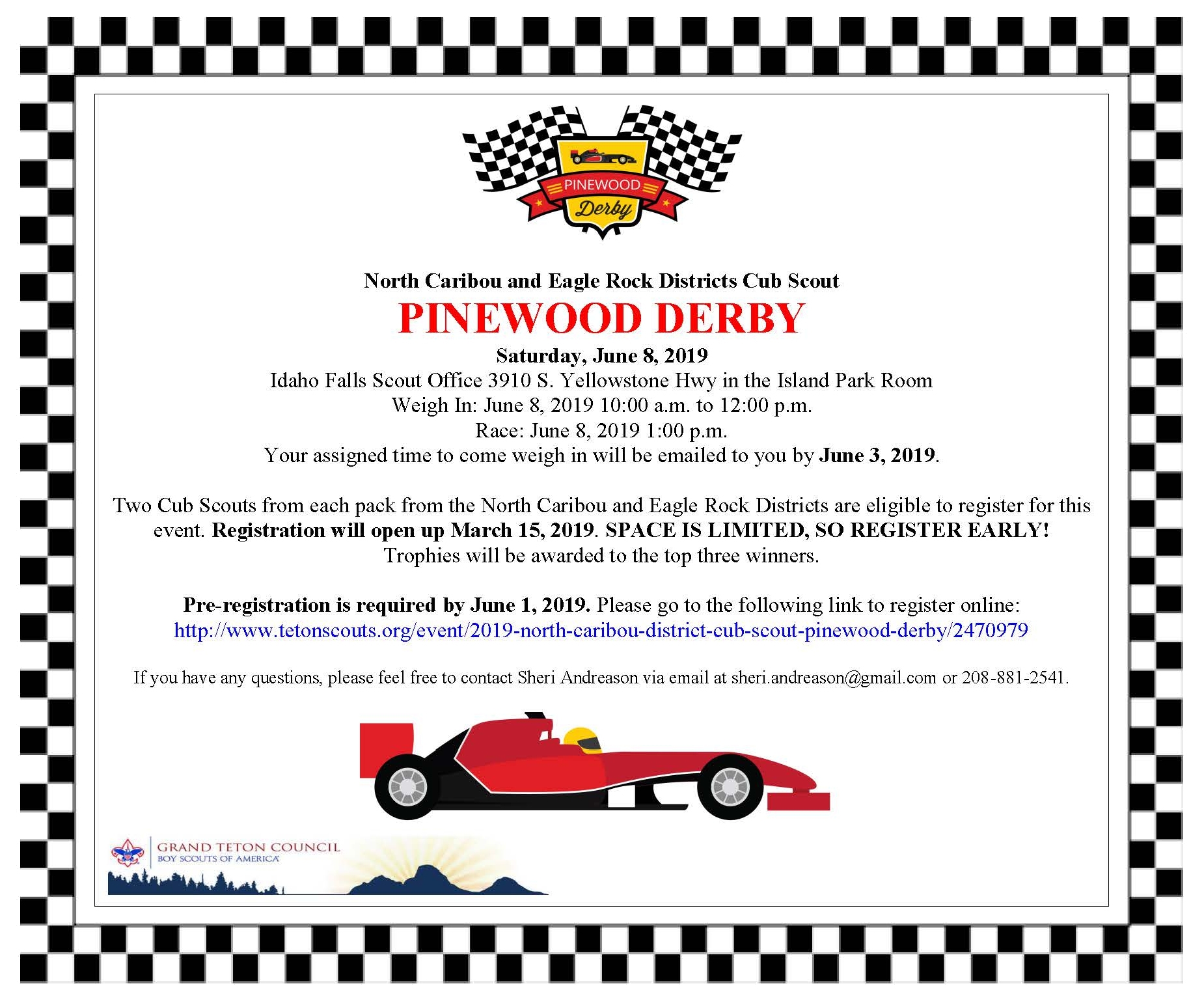 2019 North Caribou Eagle Rock District Cub Scout Pinewood Derby