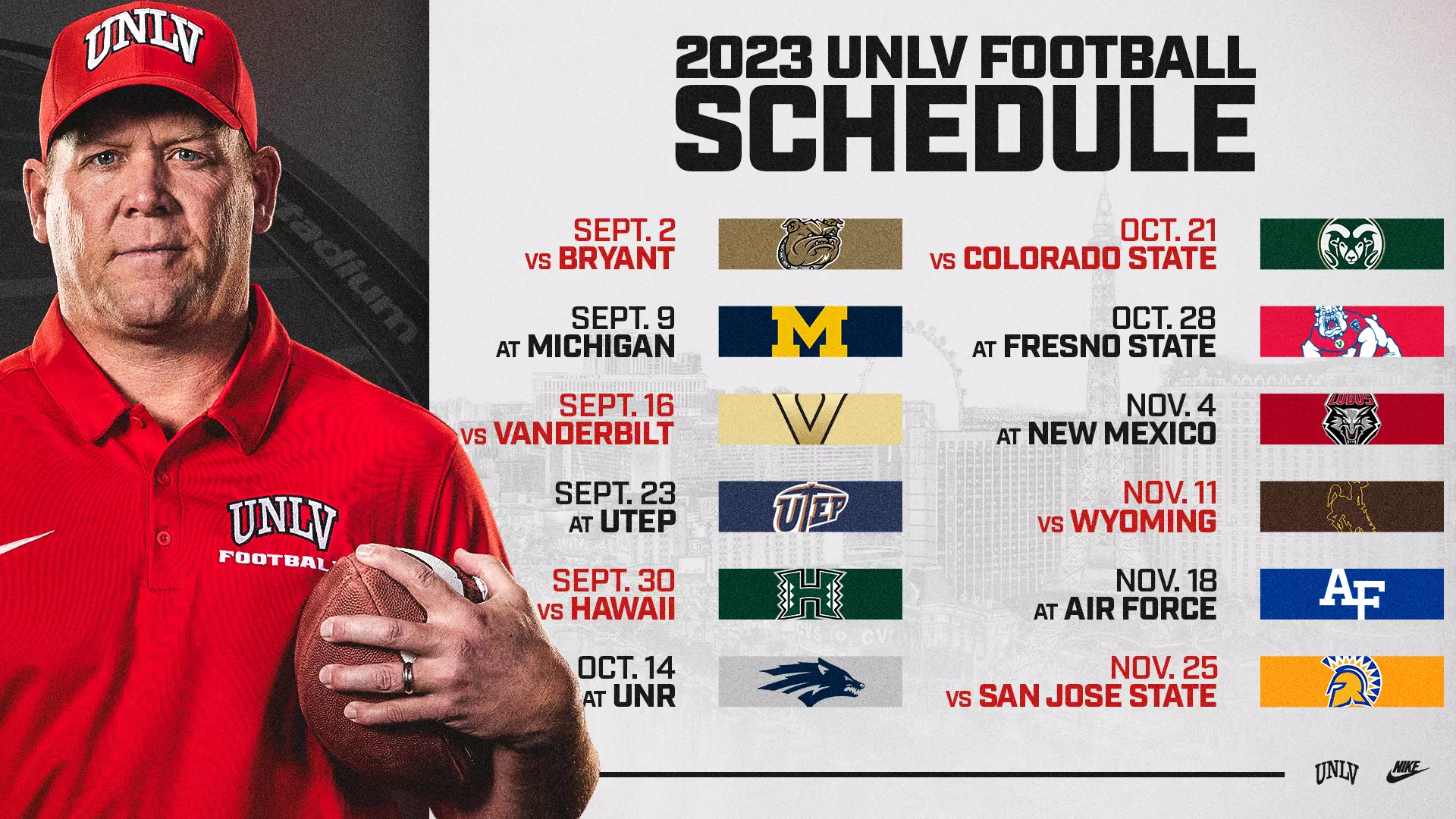 2023 Football Schedule Announced University Of Nevada Las Vegas Athletics