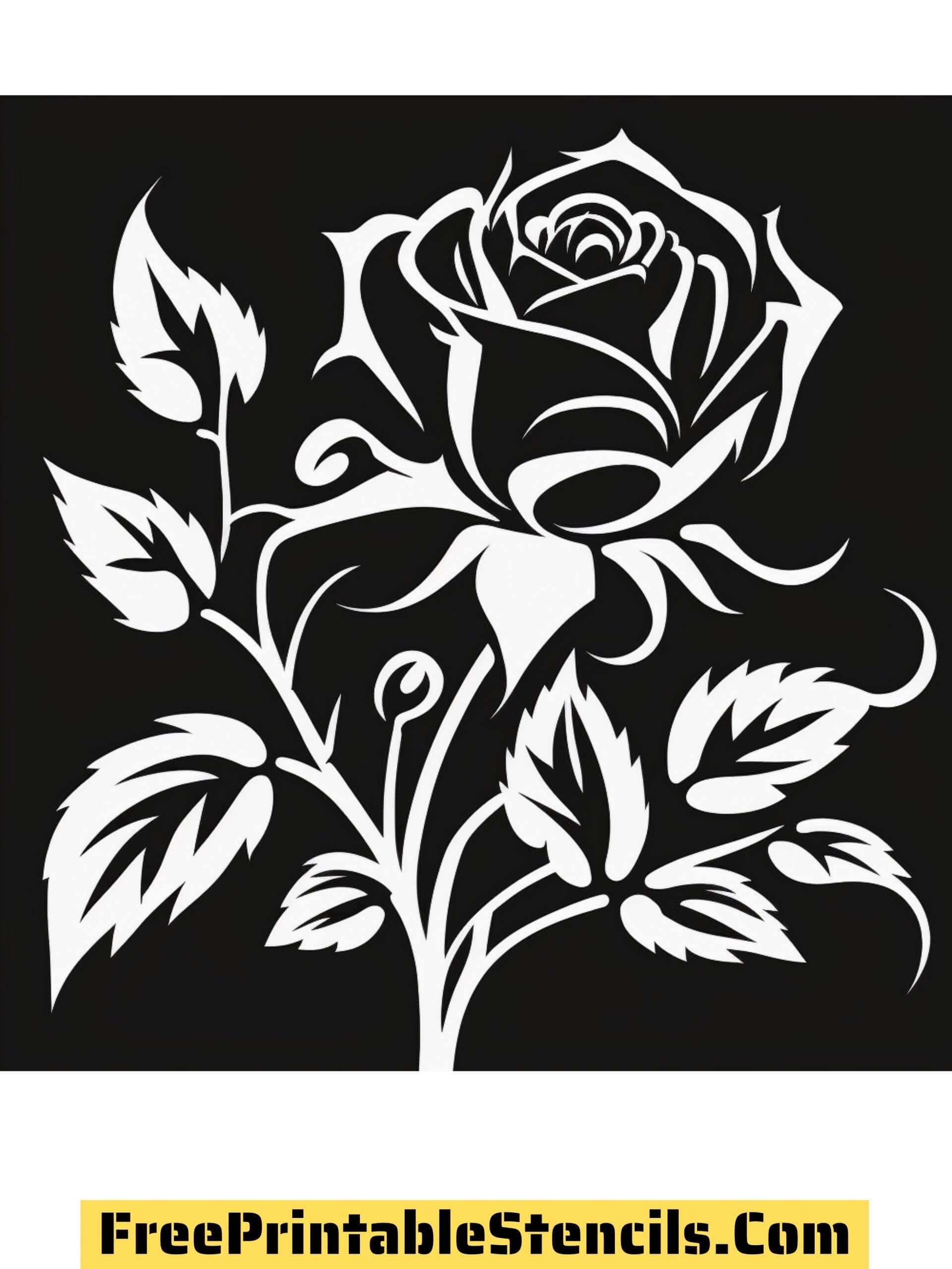 22 Free Printable Rose Stencils And Silhouettes