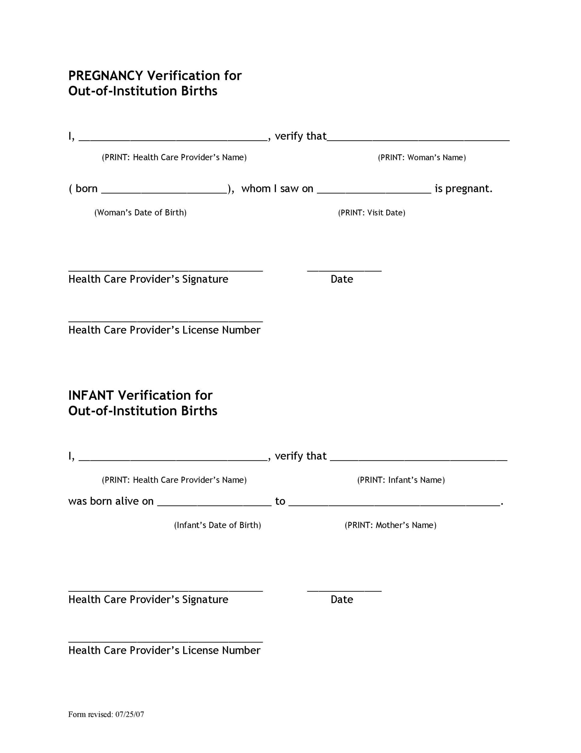 23 Real Fake Pregnant Papers Pregnancy Verification TemplateLab