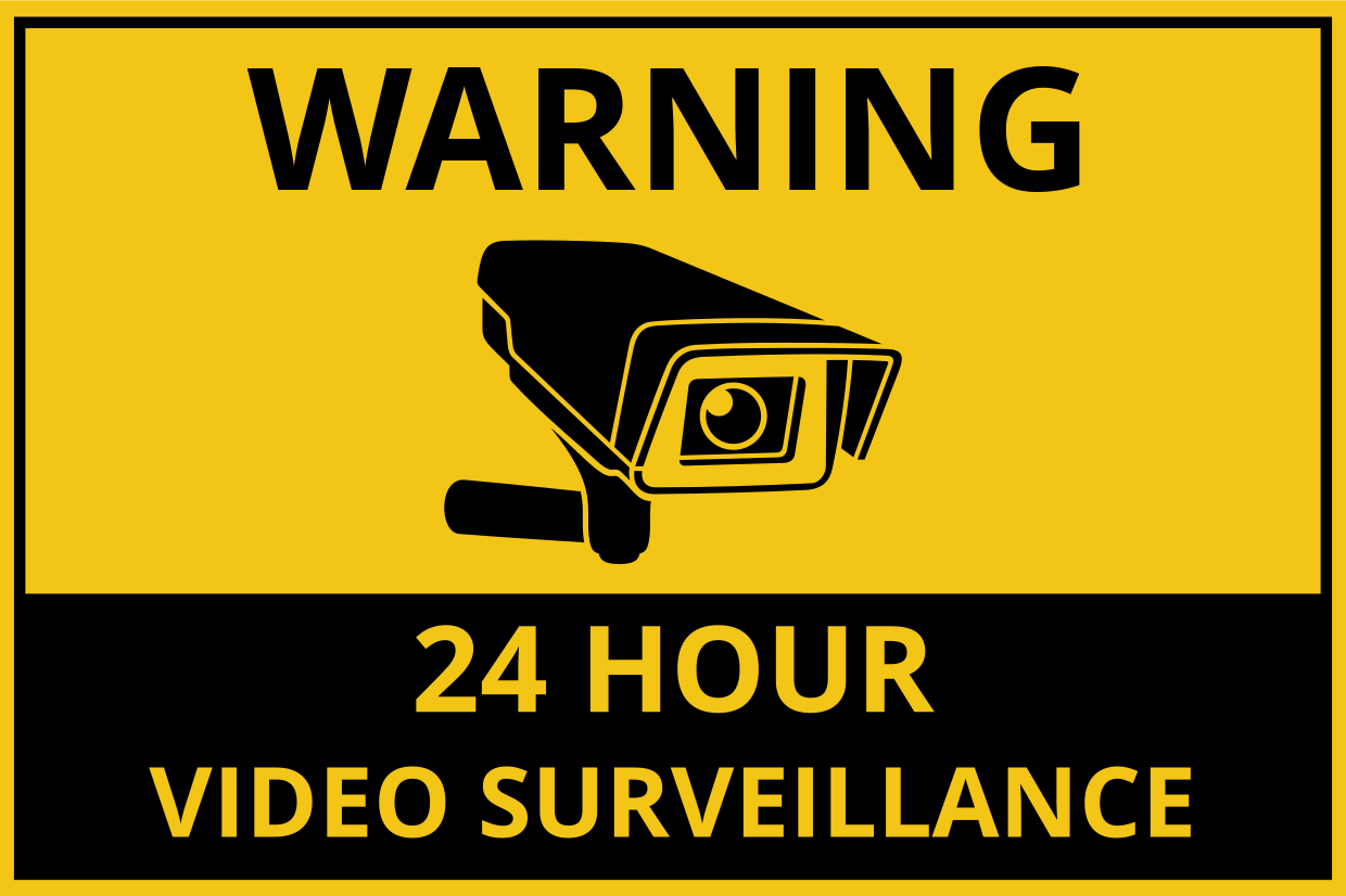 24 Hour Video Surveillance Sign Template Square Signs