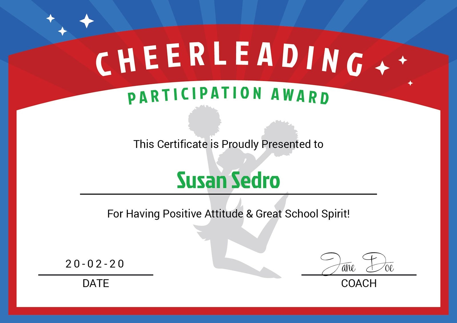 3 Free Cheerleader Award Certificate Design Templates In Ai PDF Format Designbolts