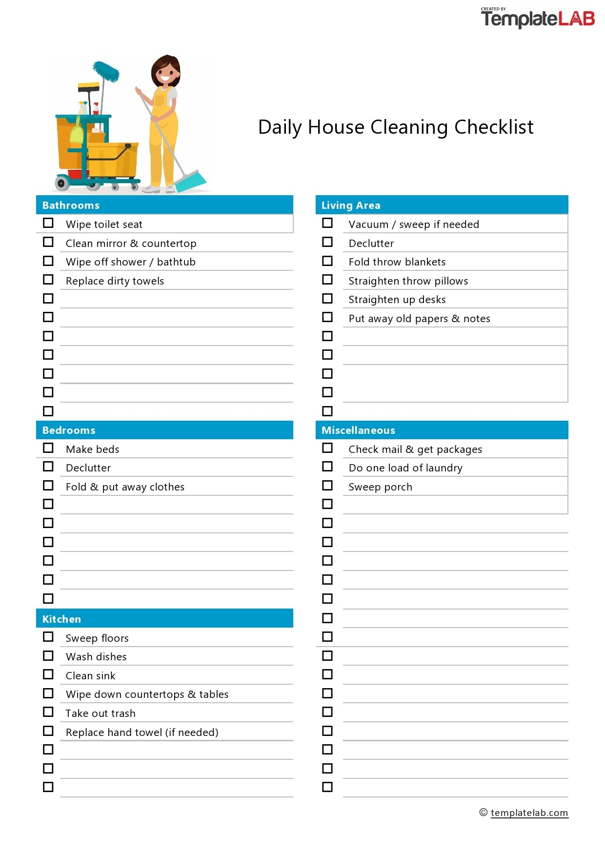 Free Printable Editable Cleaning Templates