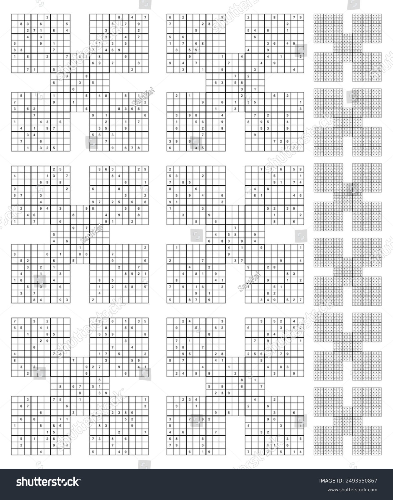 45 Samurai Sudoku Stock Vectors And Vector Art Shutterstock