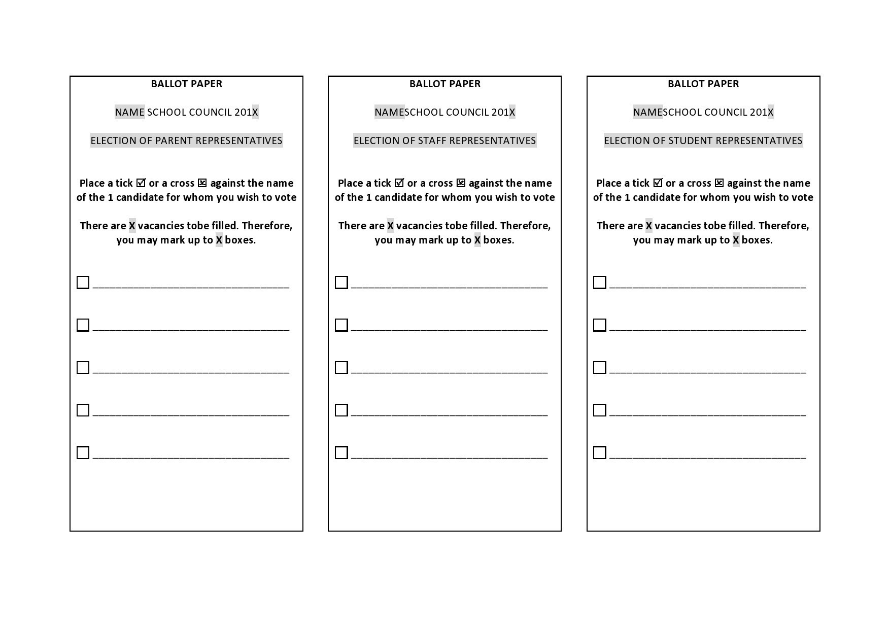 47 Free Voting Ballot Templates Word PDF TemplateLab