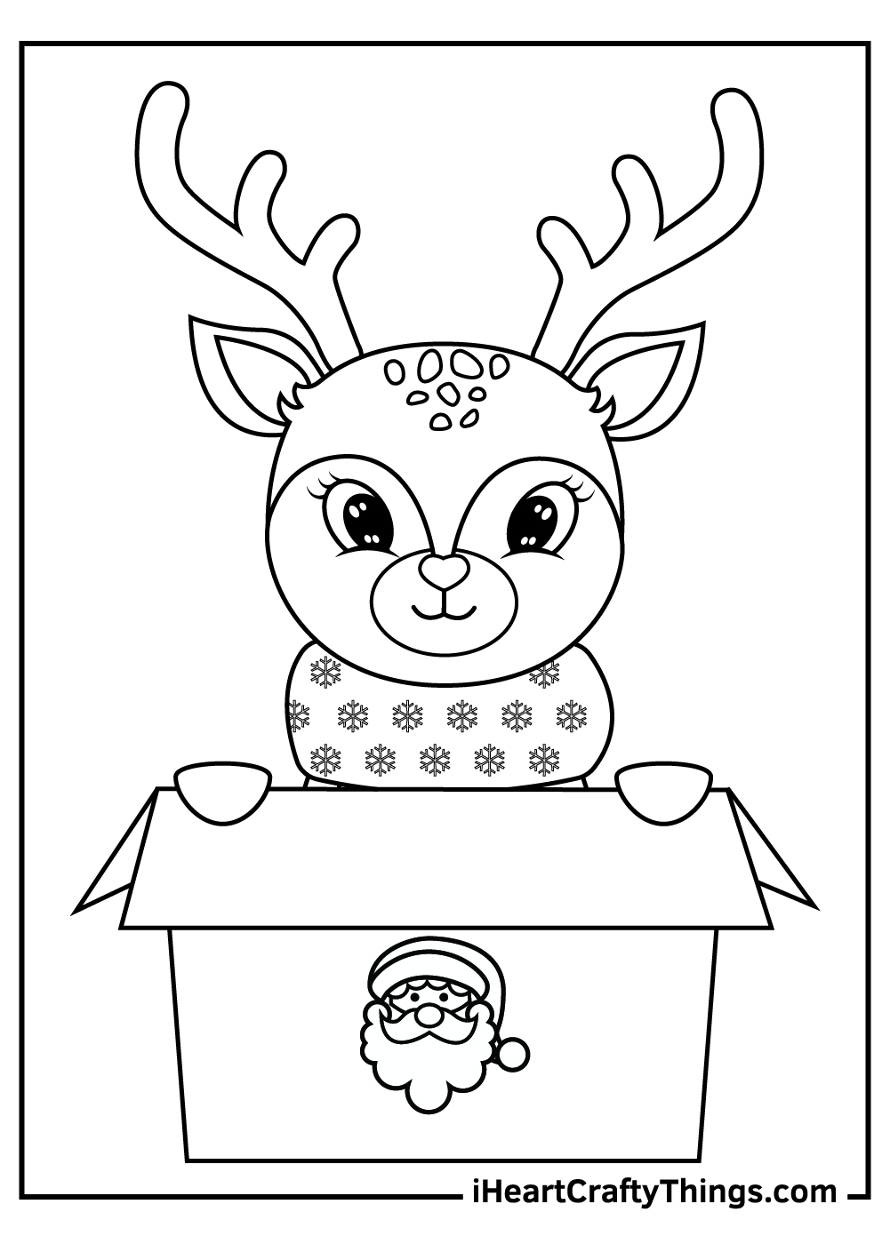 50 Christmas Reindeers Coloring Pages 100 Free Printables 