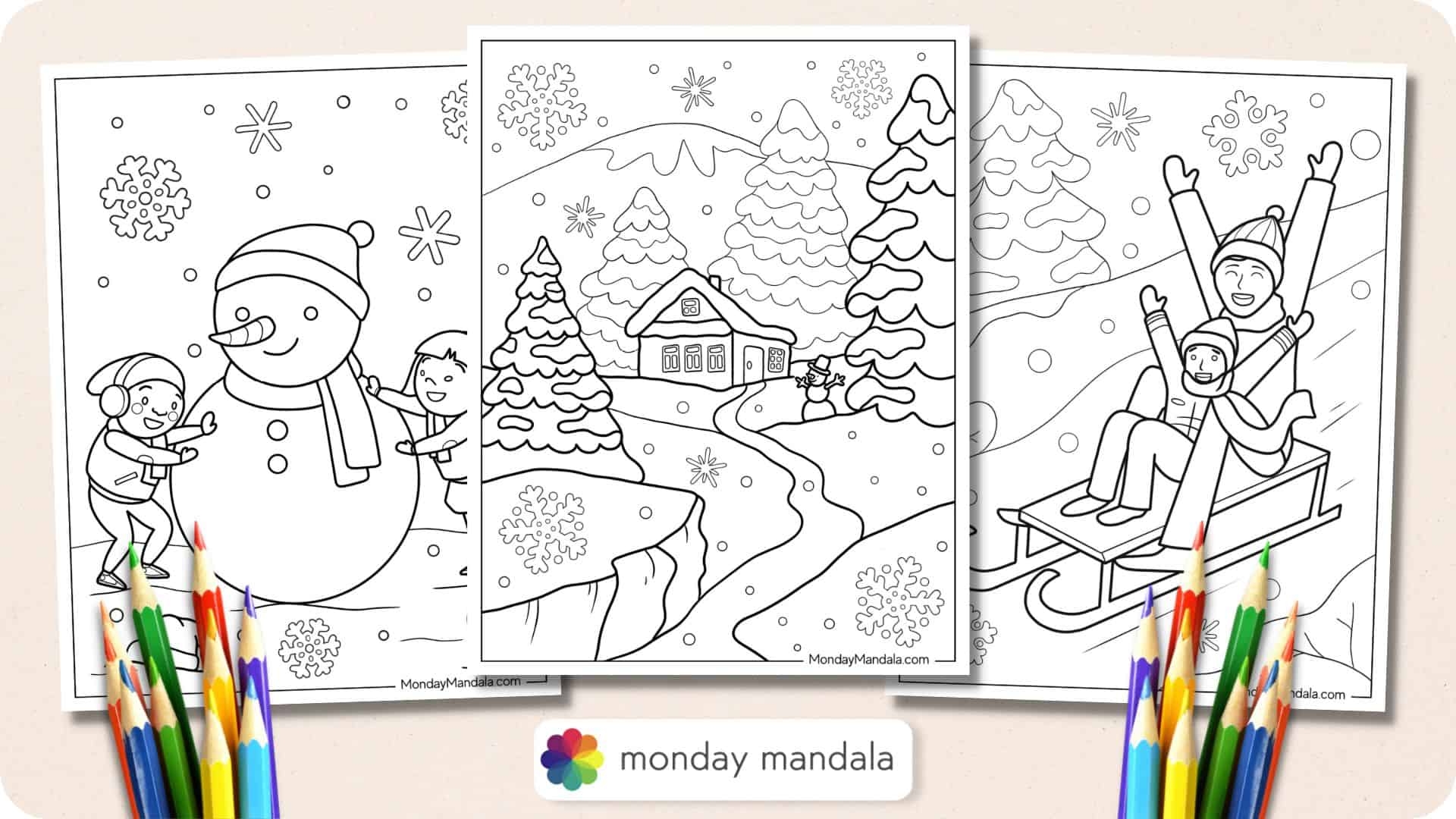 55 Winter Coloring Pages Free PDF Printables 