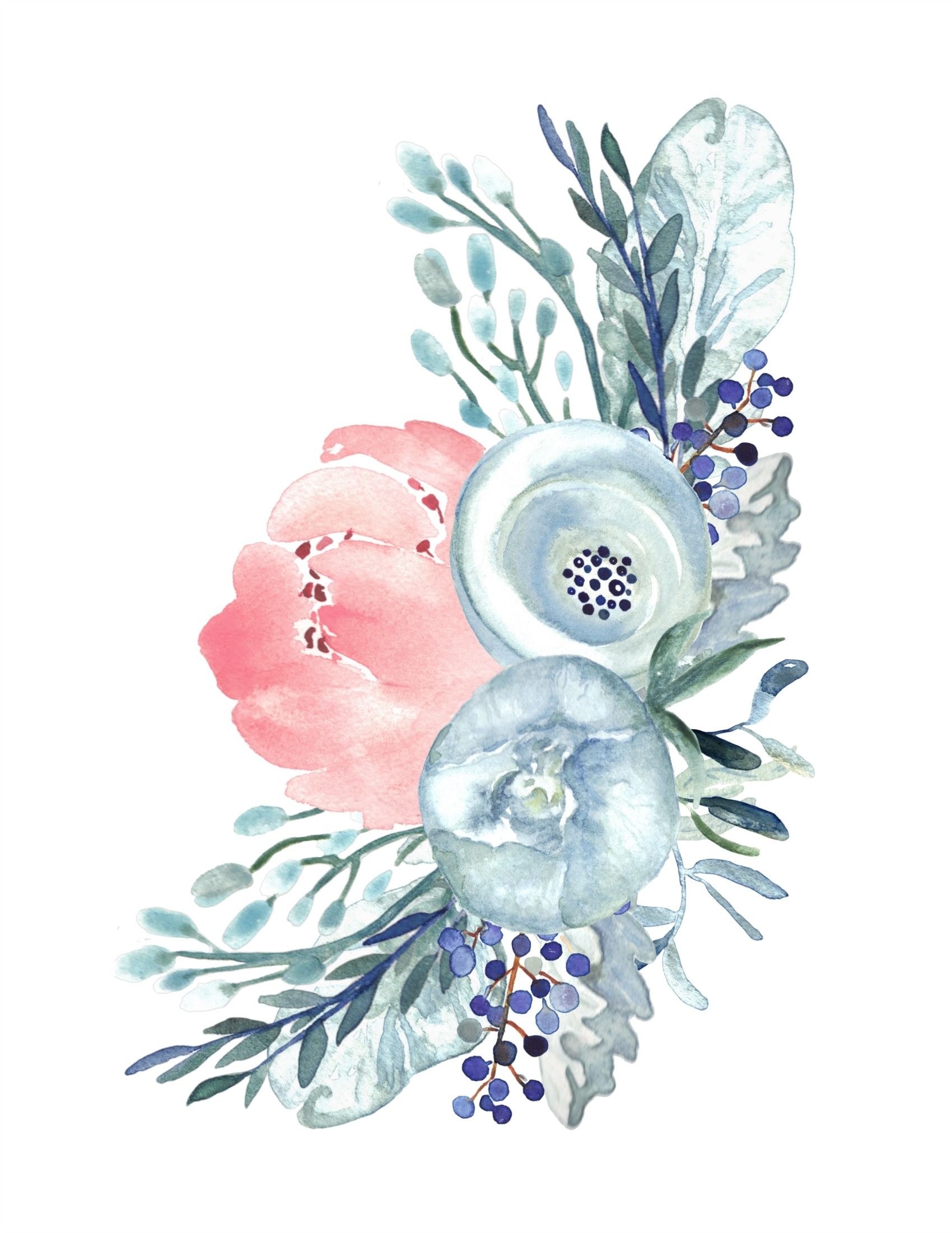 6 Free Printable Floral Watercolour Designs