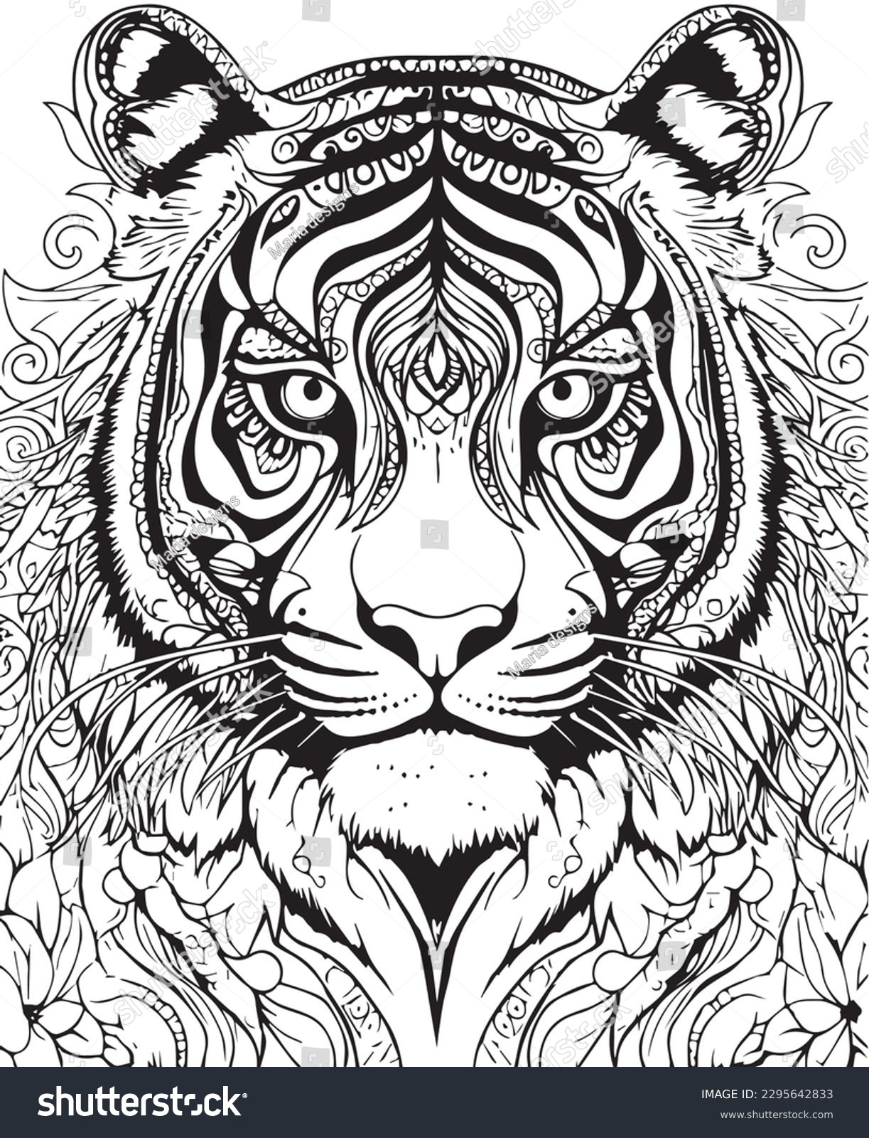 8 787 Coloring Page Tiger Royalty Free Photos And Stock Images Shutterstock