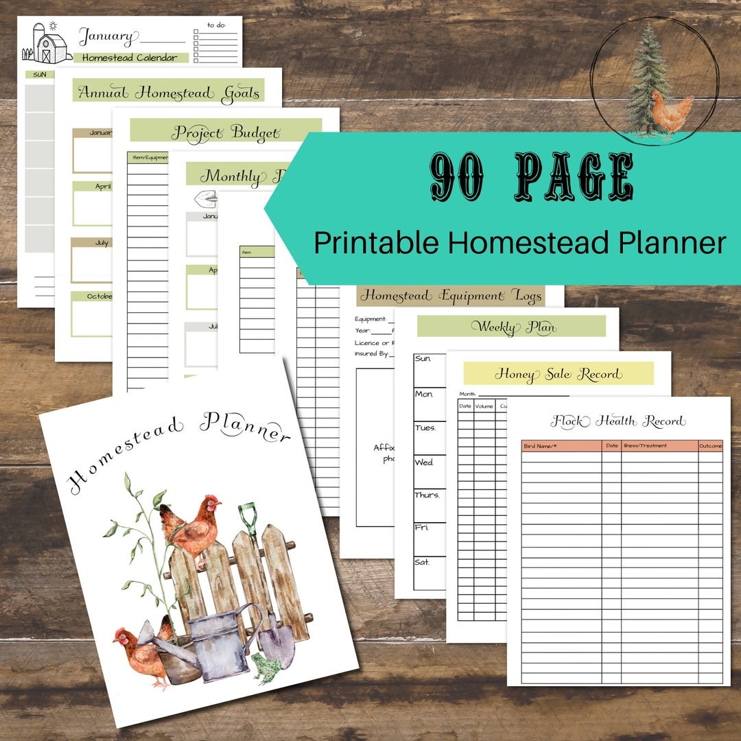 90 Page Homestead Planning Binder Homestead Management Binder Farm Planner Printable Planner Digital Download PDF Farmstead Log Etsy