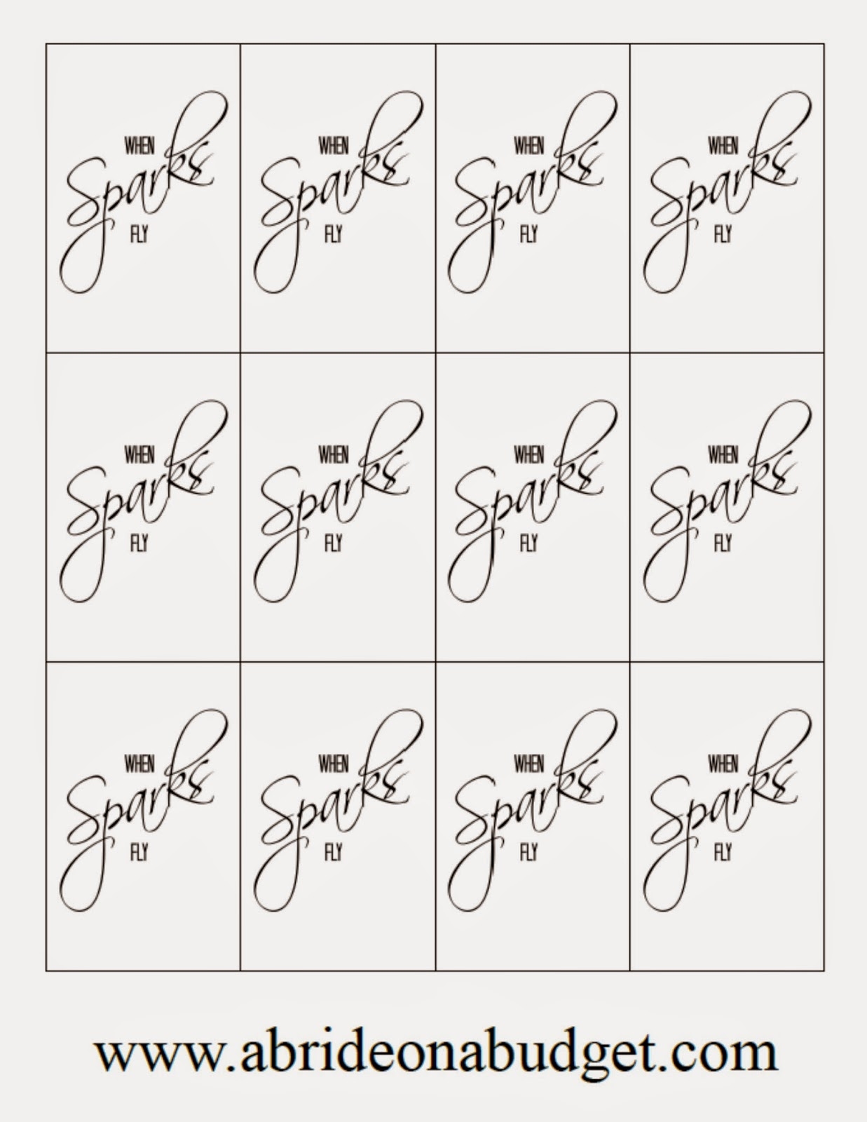 A Bride On A Budget DIY Wedding Sparklers Free Printable Tags