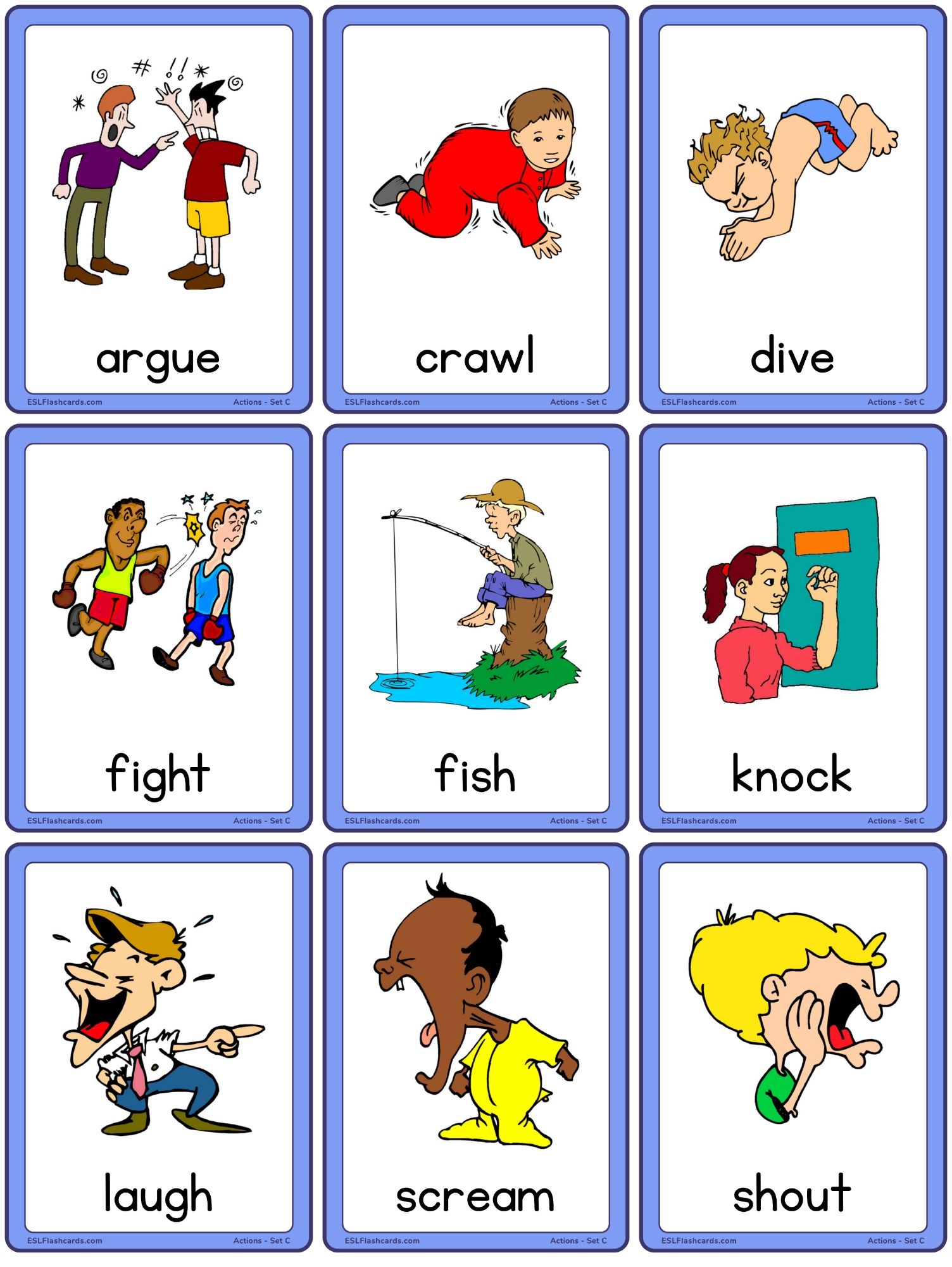 Action Flashcards Set C ESL Flashcards
