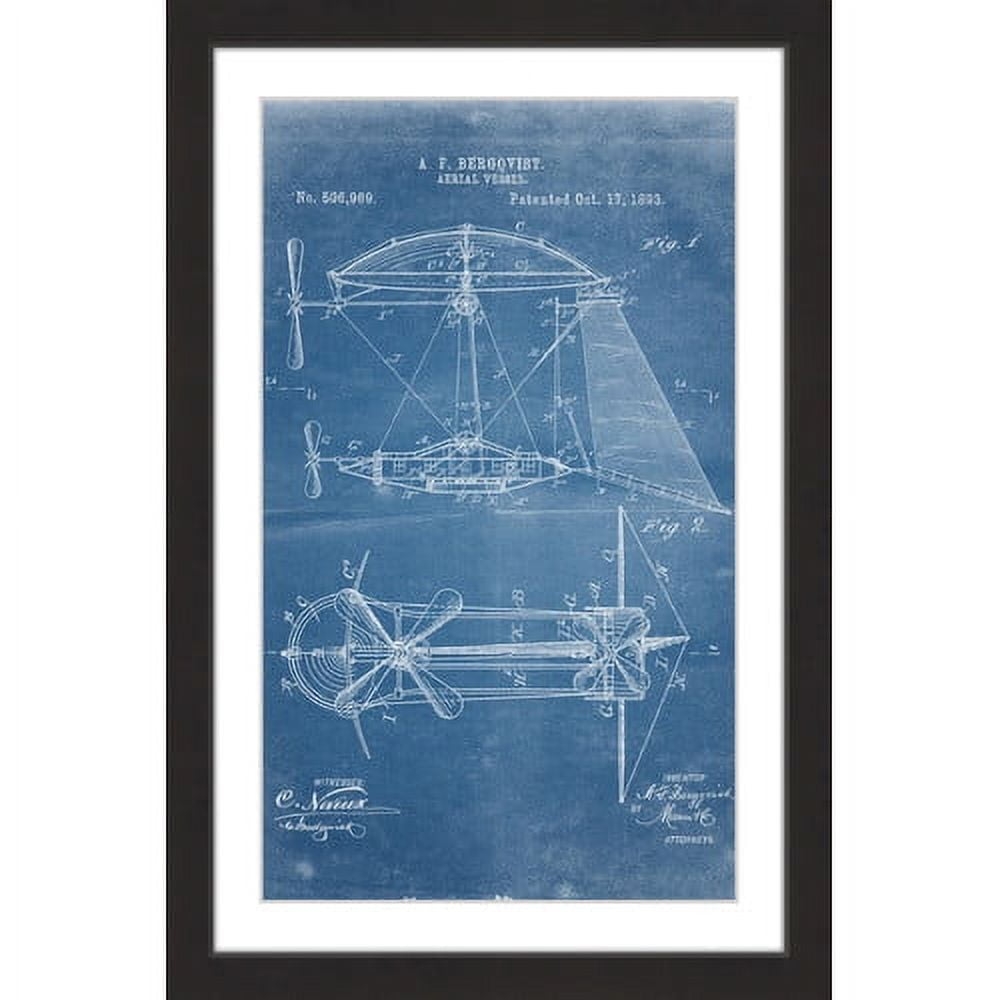 Airship 1913 Blueprint Framed Painting Print Walmart