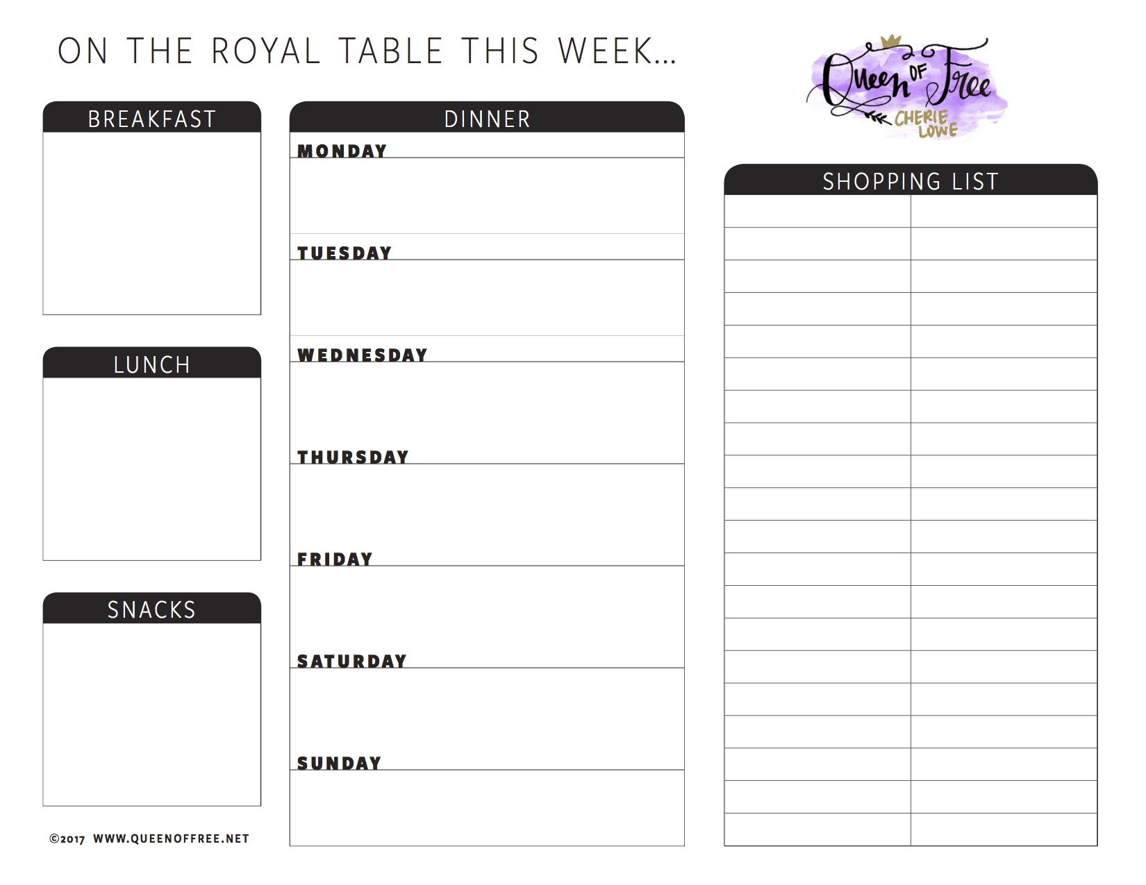 All New FREE Printable Meal Planner You Can Edit Queen Of Free
