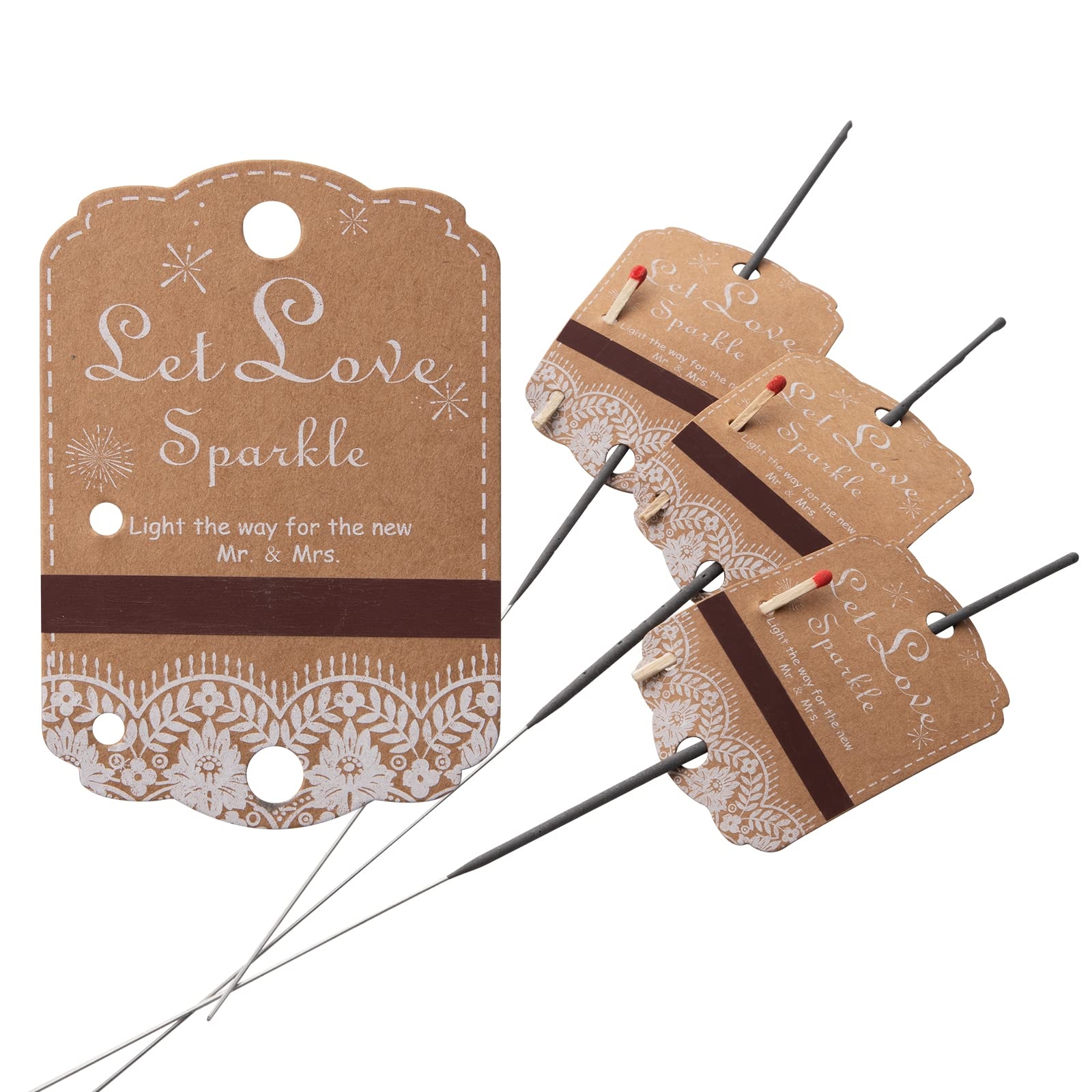 Amazon 100pcs Rustic White Lace Wedding Sparkler Tags With Match Holder And Striker Send Off Exit Tags For Wedding Kraft Paper Health Household