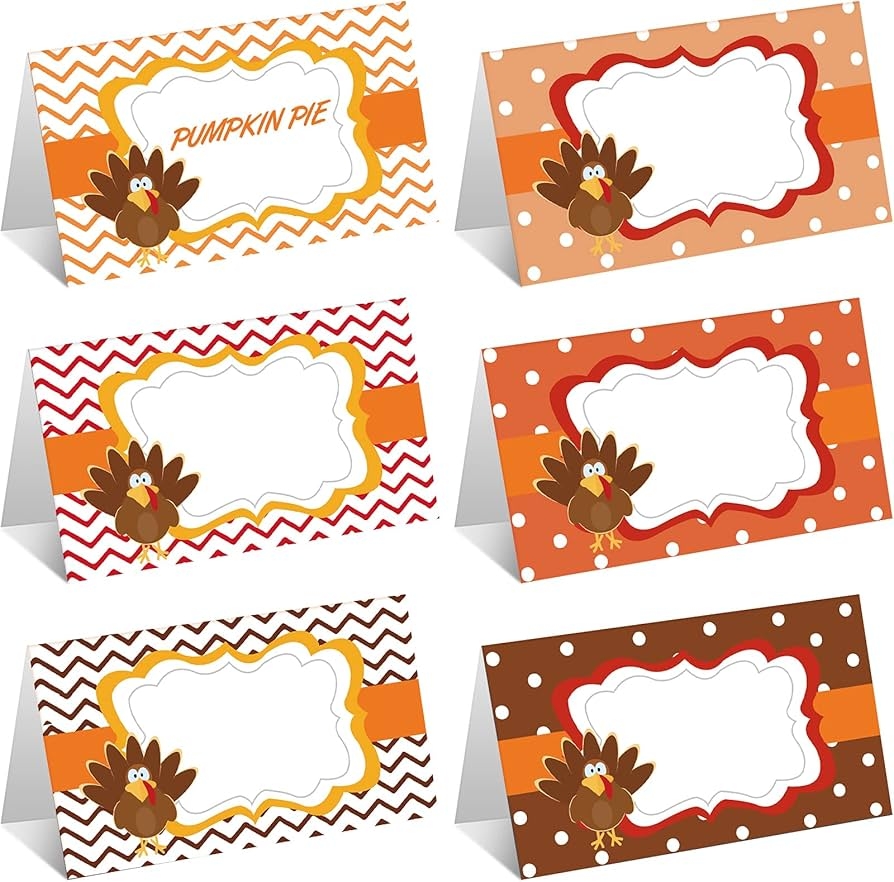 Amazon 120 Pieces Thanksgiving Table Place Card Thanksgiving Greeting Card Buffet Table Name Place Card Buffet Catering Food Paper Name Card Thanksgiving Food Tag Turkey Label For Thanksgiving Party Supplies Home 