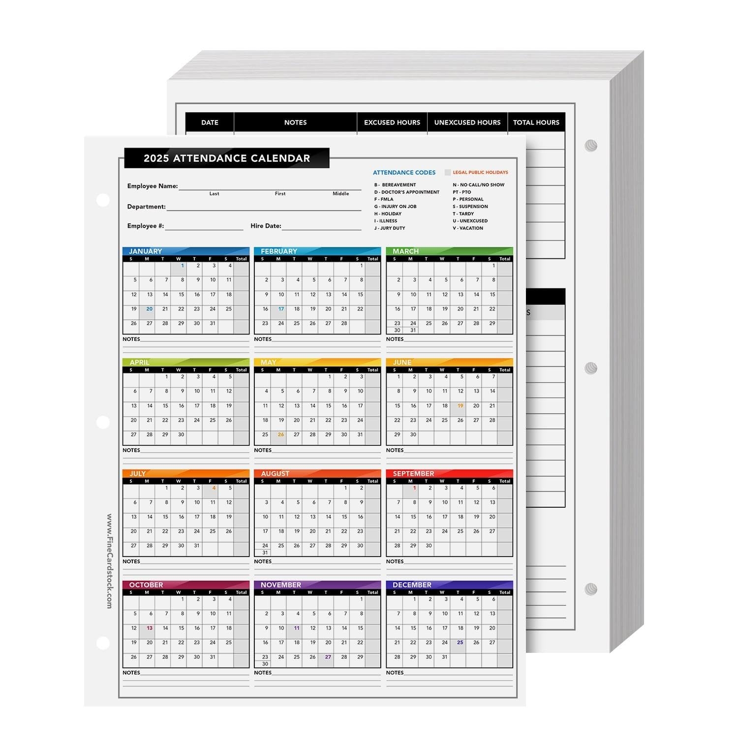 Free Printable Employee Attendance Tracker