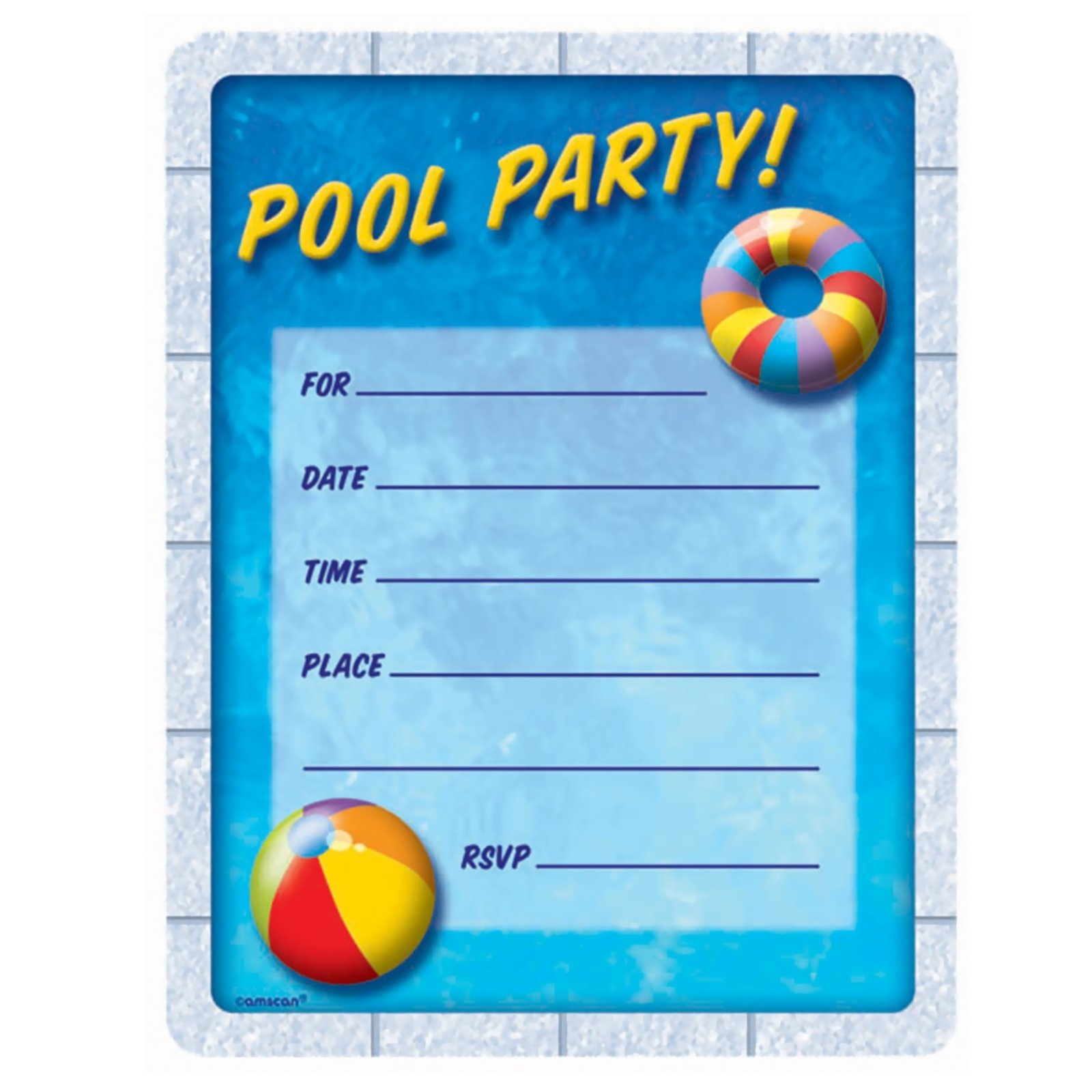 Amazon Amscan Pool Party Invitations Party Accessory Home Kitchen