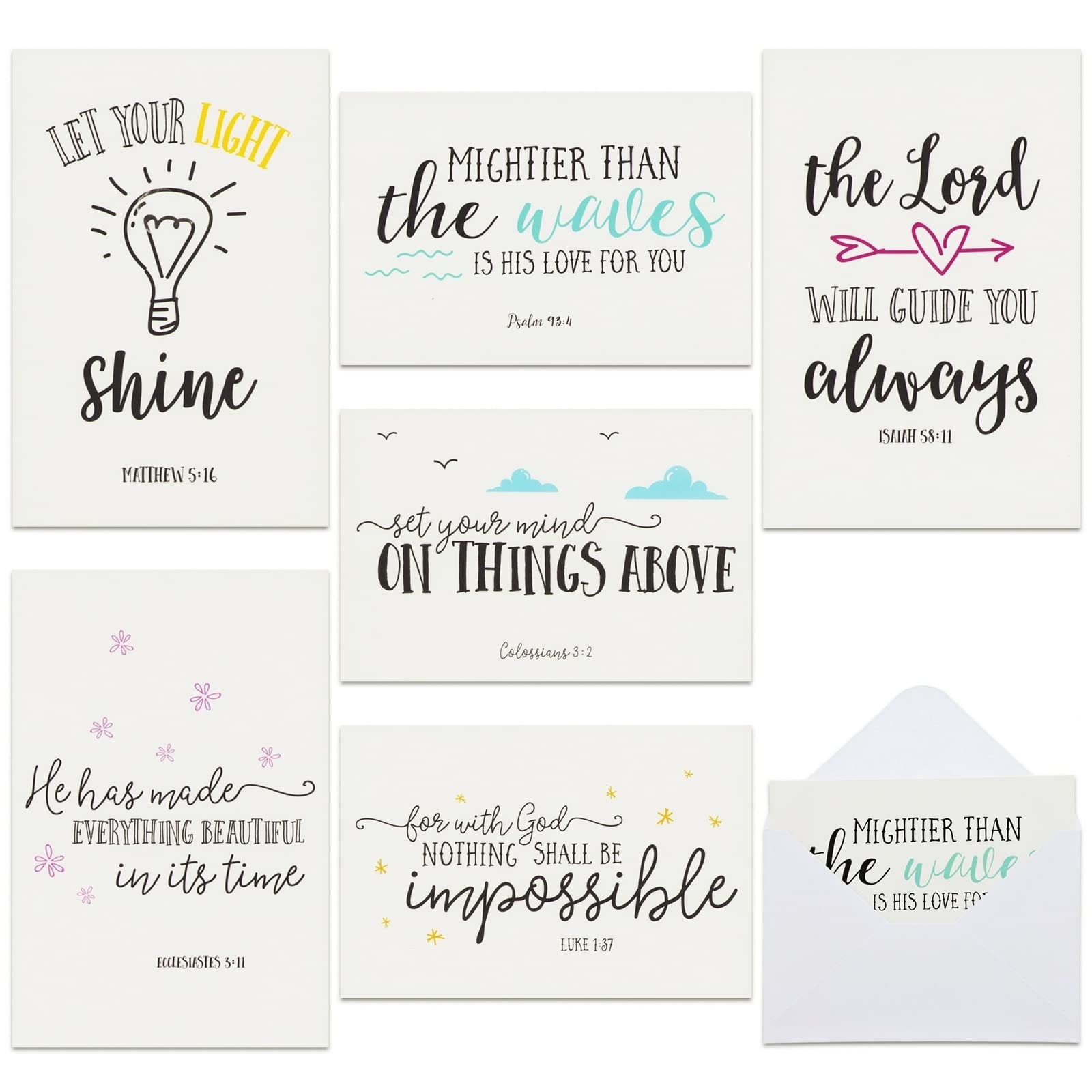 Amazon Best Paper Greetings 48 Pack Christian Greeting Cards With Envelopes Inspirational Note Cards With Scripture Bible Verses For Encouragement Motivation Confirmation Cards Bulk 4x6 In Office Products