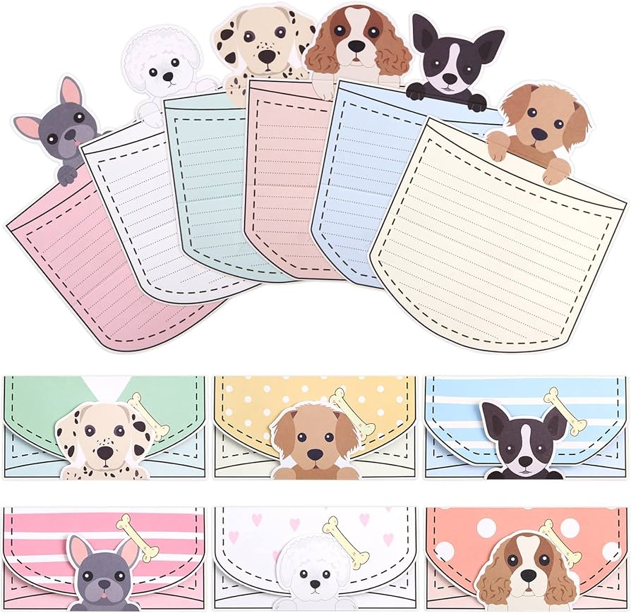 Amazon Ceiba Tree 24 Pcs Letter Writing Stationery Paper Set Dog Design Greeting Cards With Envelopes For Kids Classroom Birthday Party Office Products