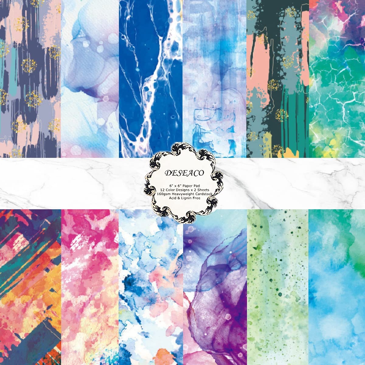Amazon DESEACO Abstract Art Collage Paper Pad 6x6 Single Sided Decorative Paper Original Abstract Art Sheet For Junk Journaling Scrapbooks Decoupage Collaging Origami Card Making Mixed Media 24Pcs