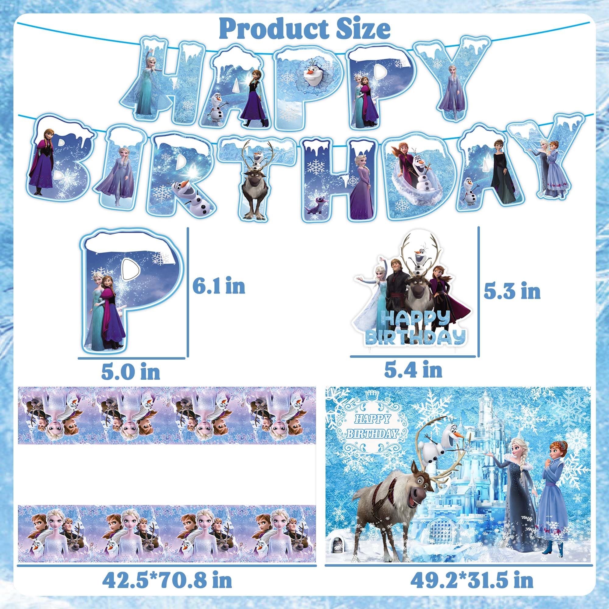 Amazon Frozen Birthday Party Supplies Frozen Party Decorations Include Birthday Banner Frozen Balloons Backdrop Tablecloth Hanging Swirls For Kids Girls Toys Games