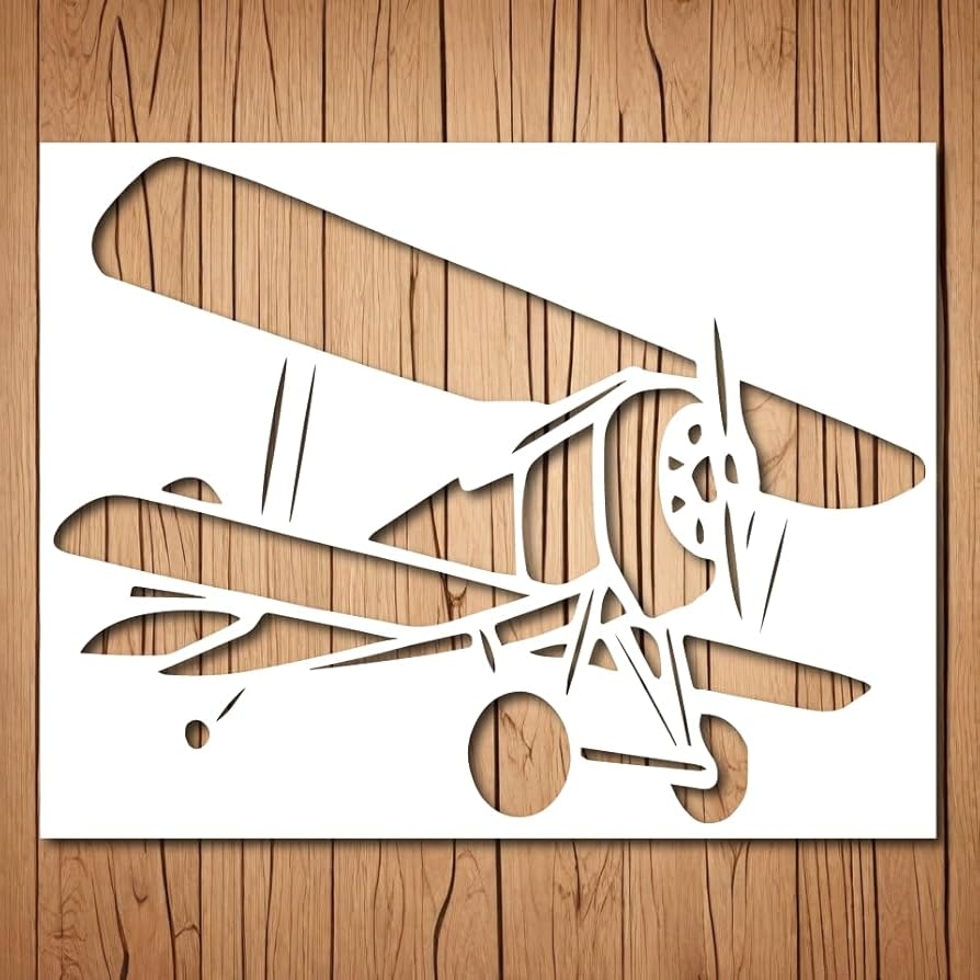 Amazon Generic Airplane Stencil Reusable Space Theme Stencils For Painting On Wood Glass Wall Rock Walls Canvas Glassware Spray Painting Airbrushing Plane Stencil Template 5 x 6 White Arts 