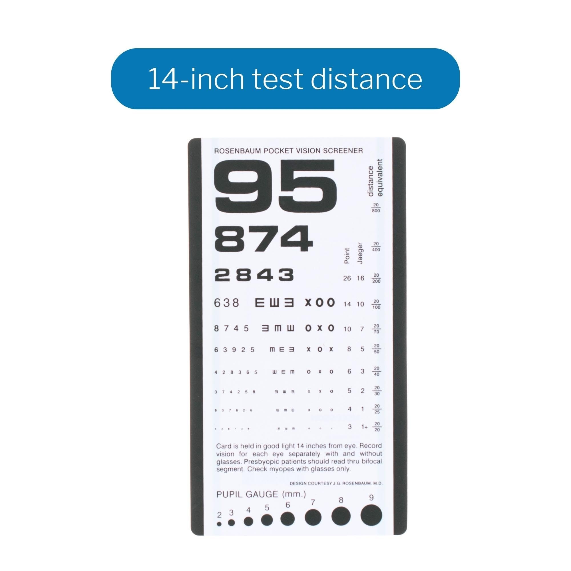 Amazon McKesson Pocket Eye Charts With Ruler Hand Held Rosenbaum Vision Test Screener For Eye Doctors School Nurses 14 In Test Distance 3 1 2 In X 6 1 2 In 1 Count Industrial Scientific