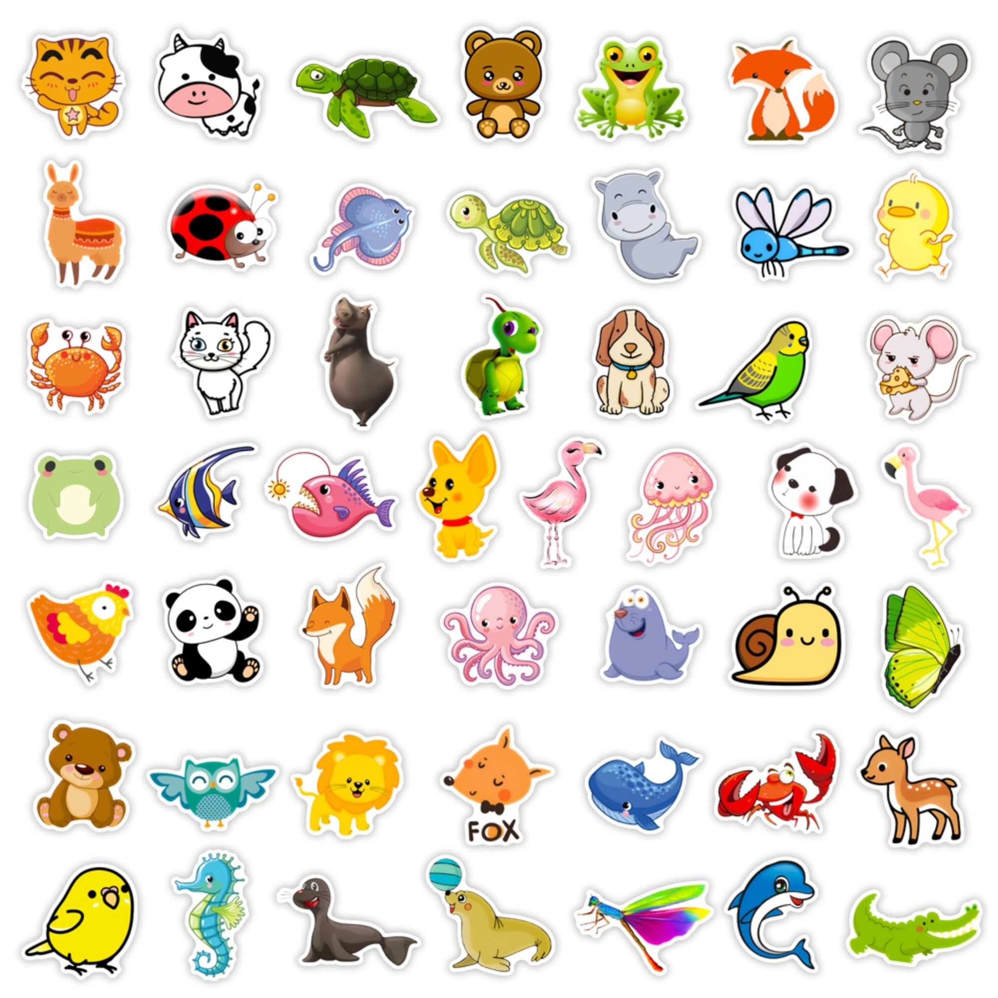 Amazon NEGE 100pcs Animal Stickers For Kids Cute Kawaii For Water Bottles Vinyl Sticker Packs Laptop Hydroflask Skateboard Computer Locker Chromebook Stickers Decal For Teens Kids Girls Boys Electronics