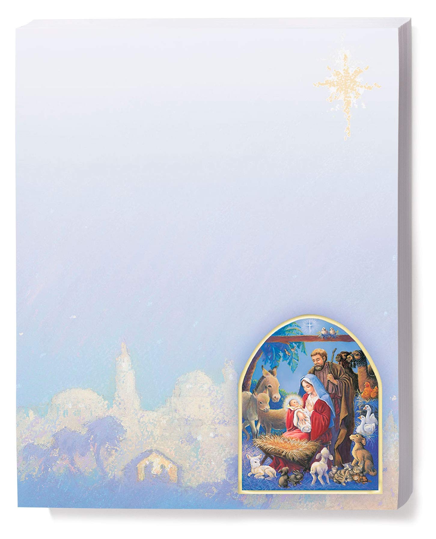 Amazon Paperdirect Bethlehem s Sacred Night Christmas Winter Holiday Theme Stationery Border Paper Letterhead 8 5 X 11 100 Sheets Elegant Premium Writing Paper Decorative Printer Paper Office Products