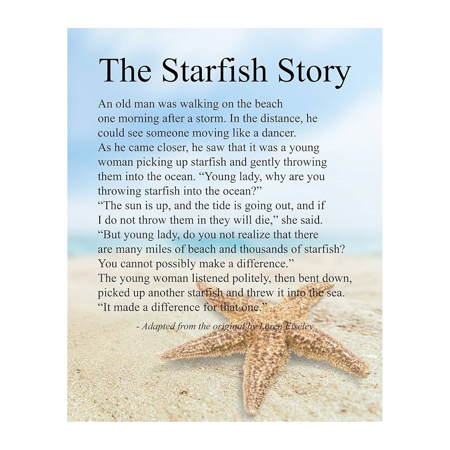 Amazon The Starfish Story Inspirational Beach Wall Art Print 8x10 Nautical Poem Print Ideal For Home Decor Office Decor Beach Decor Perfect Ocean Themed Decoration Unframed Handmade Products