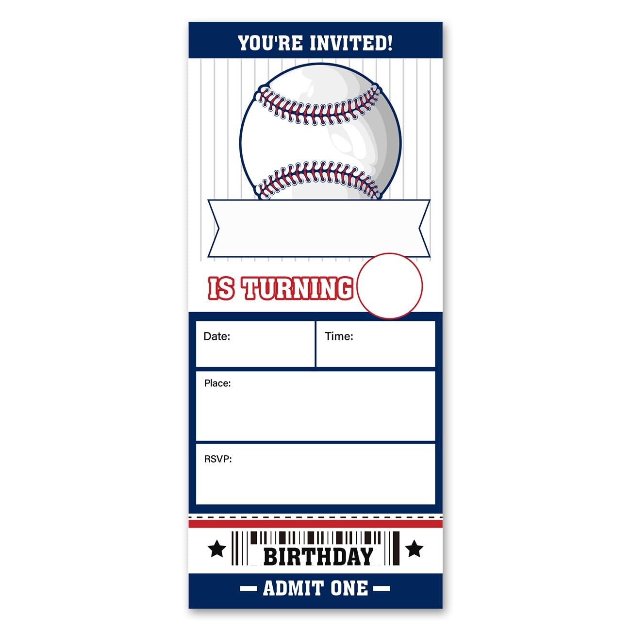 Free Printable Baseball Birthday Invitations