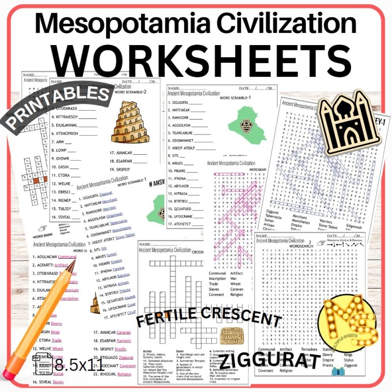 Ancient Mesopotamia Civilization Worksheets