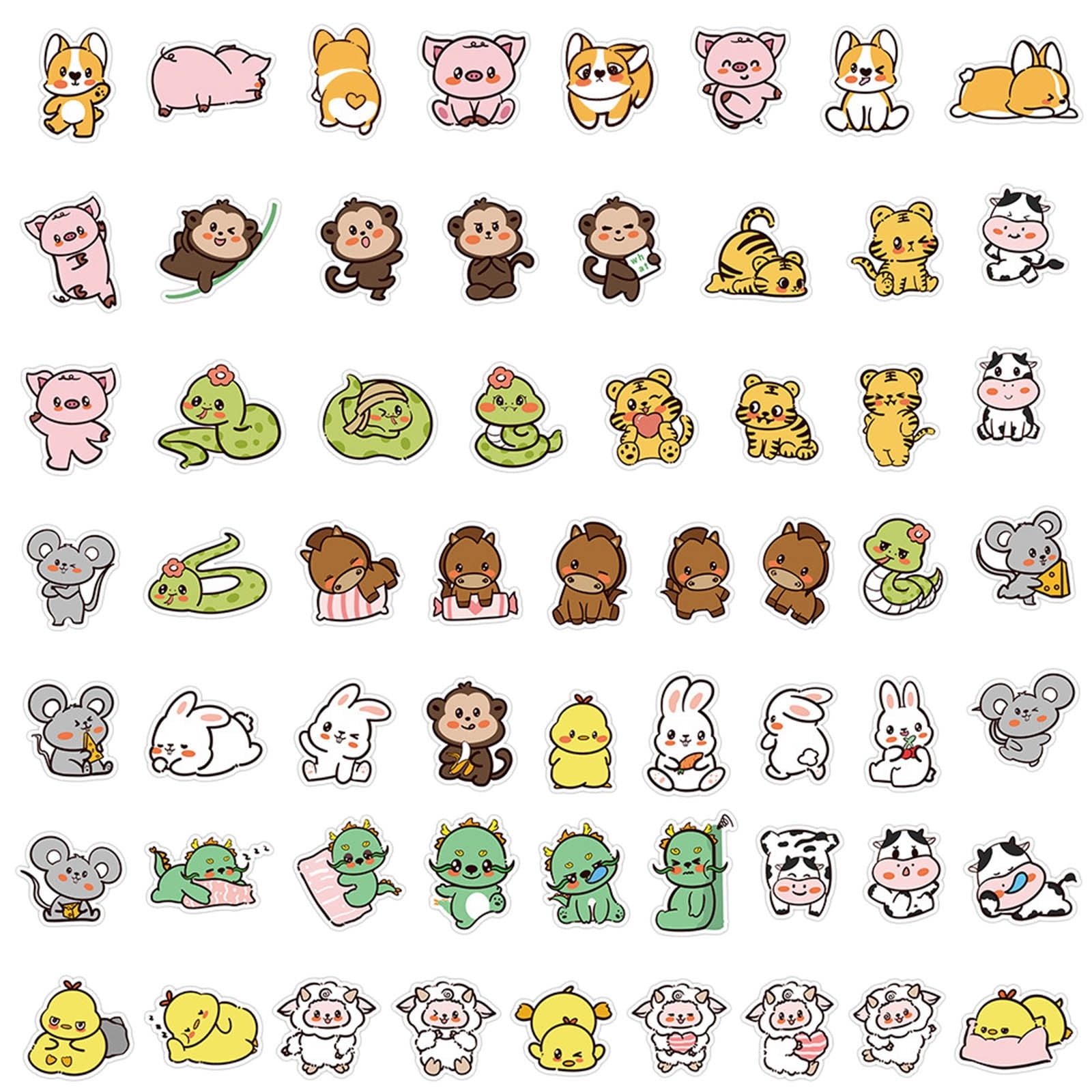 Animal Stickers For Kids 60 Pcs Cute Water Bottle Stickers For Laptop Water Bottles Phone Skateboard Guitar Stickers For Kids Teens Room Decorations Colorful Sticker Packs Walmart