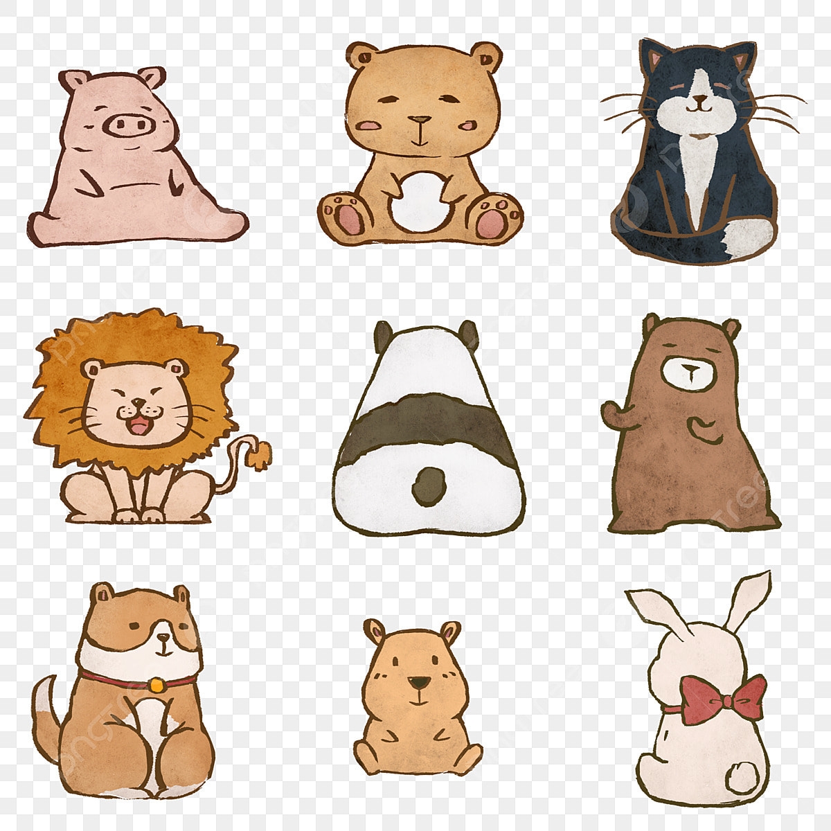 Animal Stickers PNG Transparent Images Free Download Vector Files Pngtree