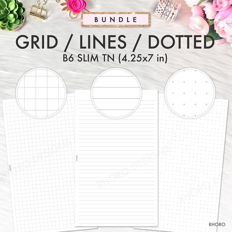B6 Slim TN Archives Rhoro Designs Planner Insert Printables