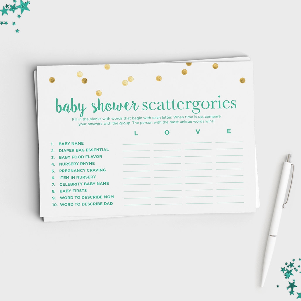 Free Printable Baby Scattergories Game